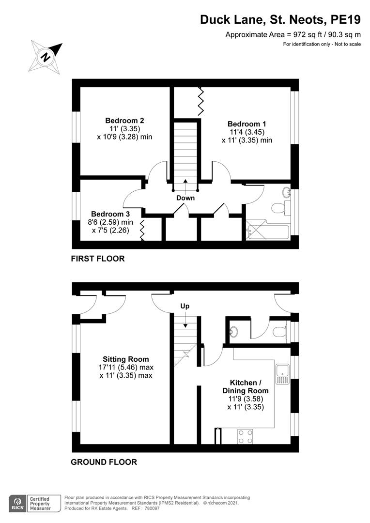 Duck Lane, Eynesbury, St. Neots PE19, 3 bedroom end terrace house for