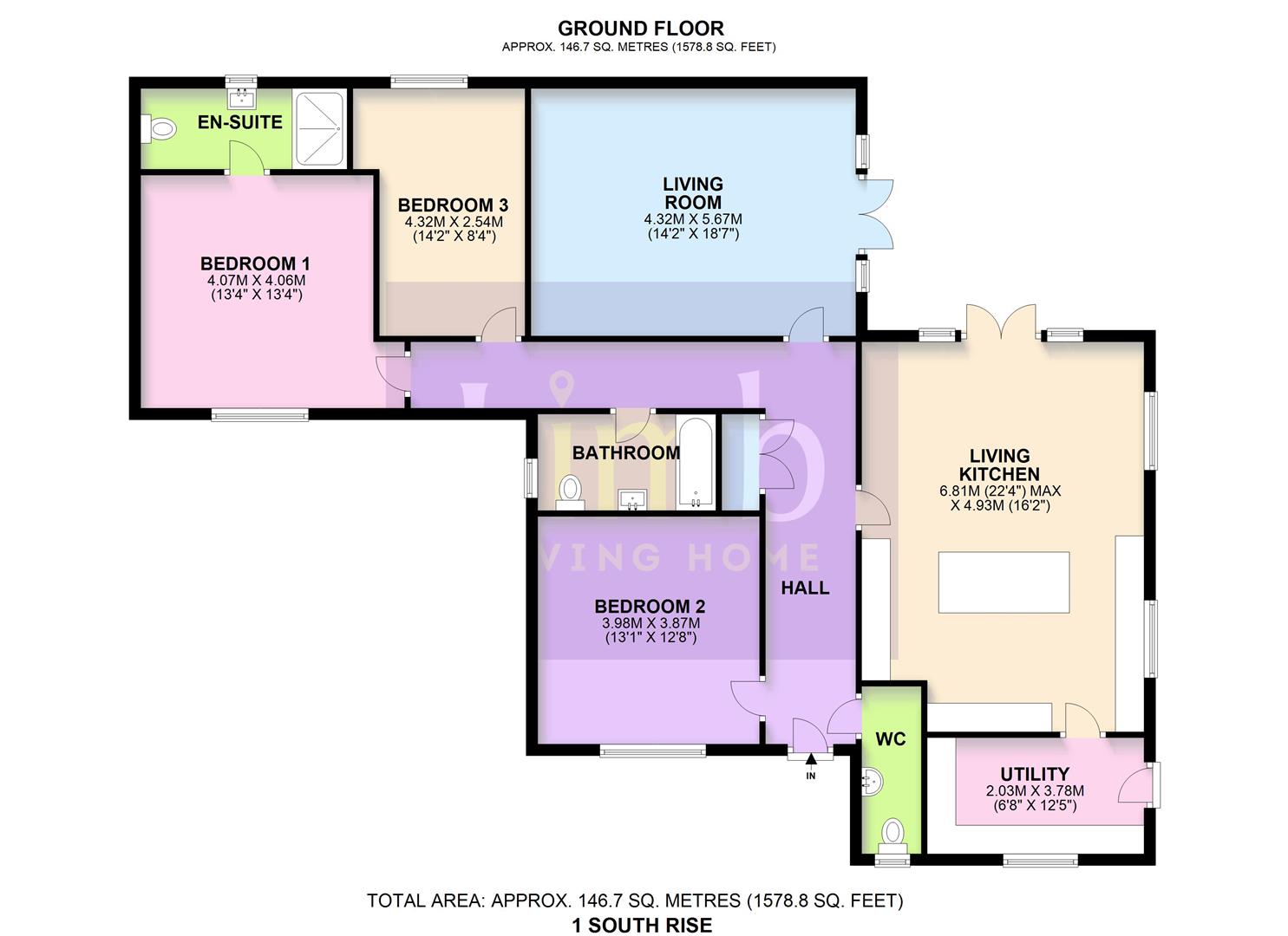 1, South Rise, Skidby floorplan