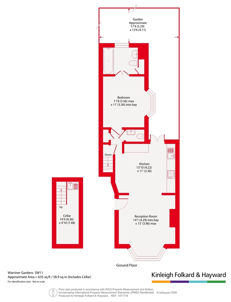 Flat A, 58, Warriner Gardens, London floorplan