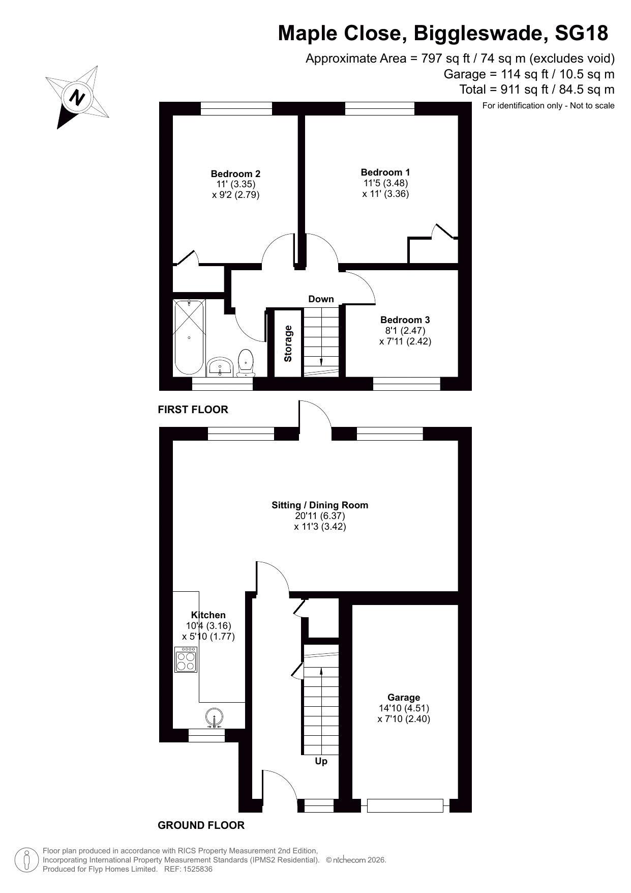 Maple Close, Biggleswade floorplan