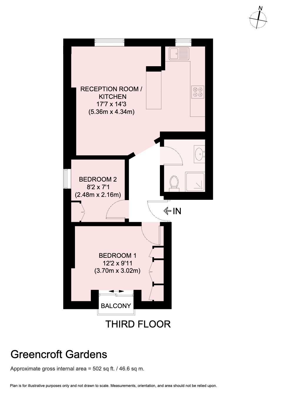Flat 8 97, Greencroft Gardens, London floorplan