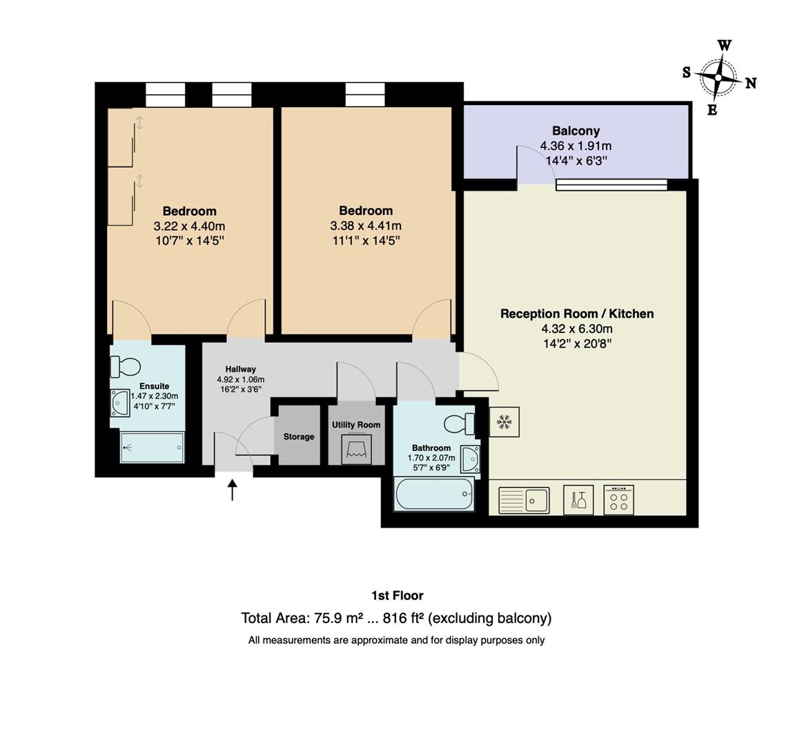 Flat 7 Furrow House, 29, Hickman Avenue, Highams Park floorplan