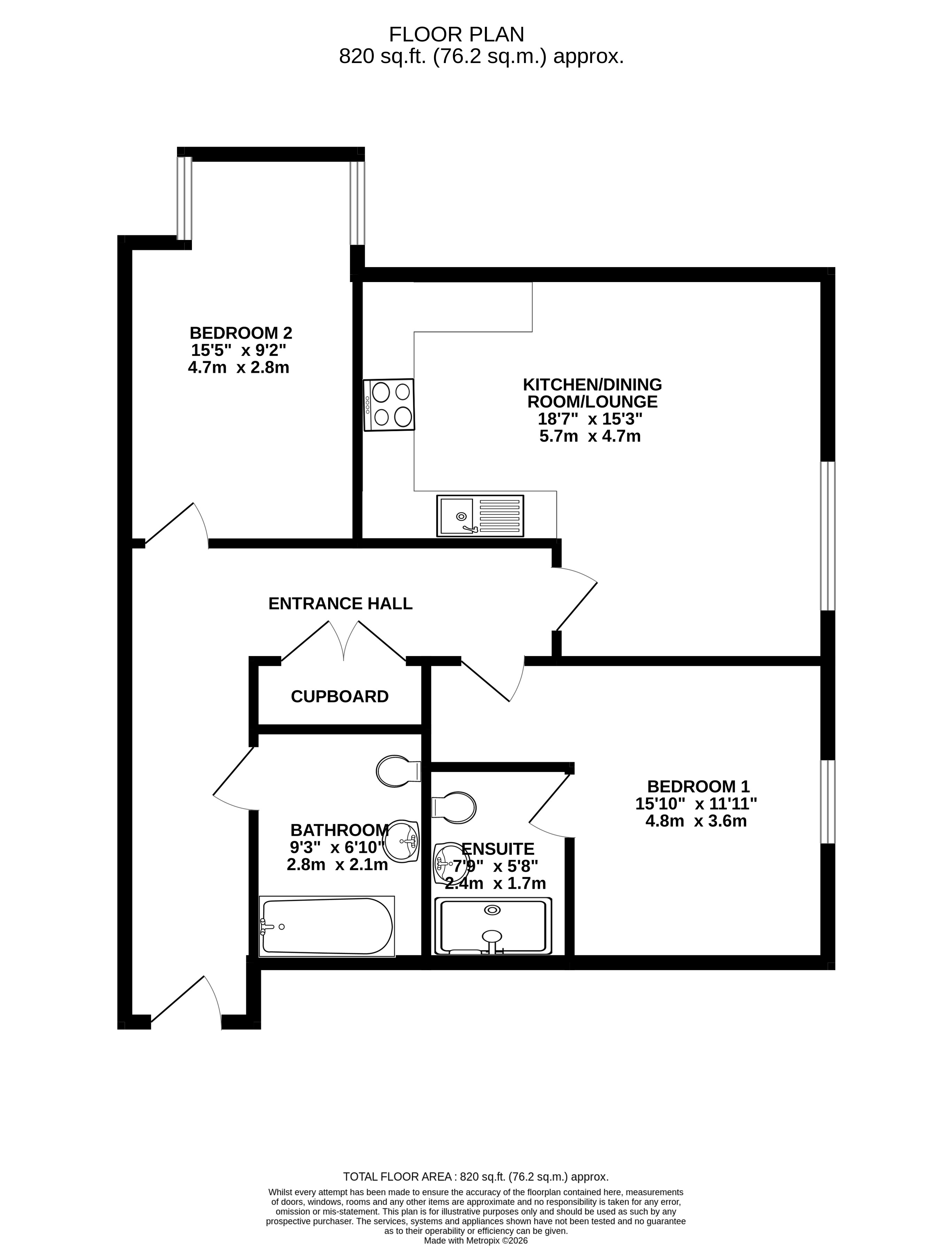 Flat 4, Junction Court, 9, Station Road, Hertfordshire floorplan