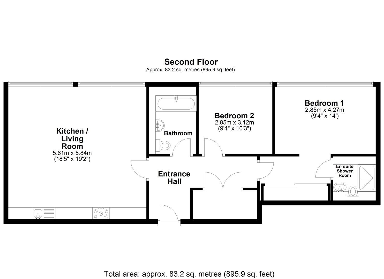 3, Gatsby House, 3 Randall Place, Uxbridge floorplan