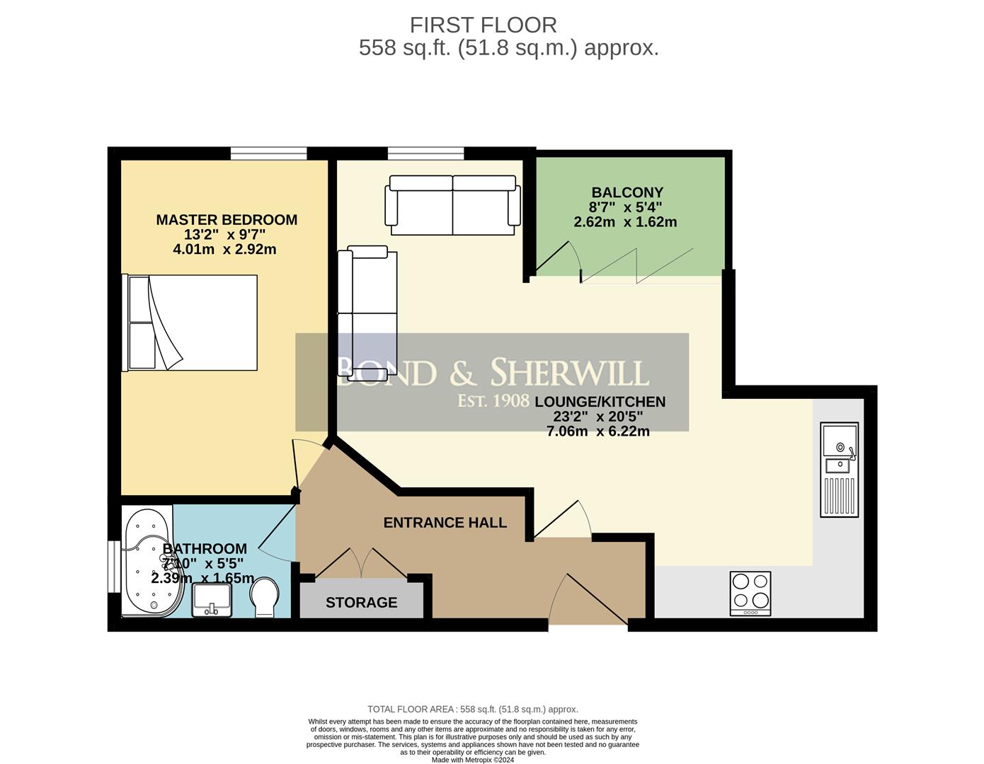 Flat 6, Elston Court, 13 South Drive, Coulsdon floorplan