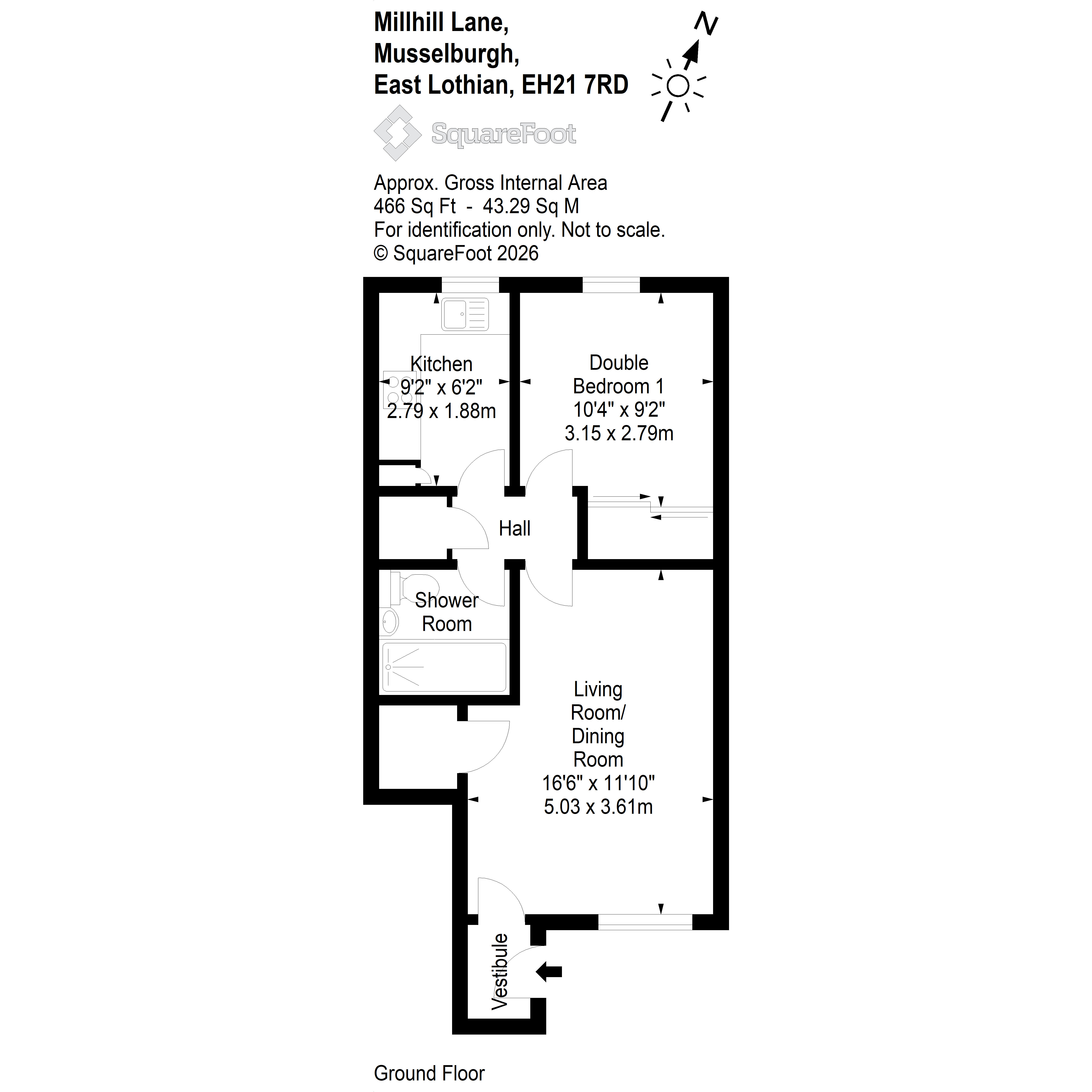 10F, Millhill Lane, Musselburgh floorplan