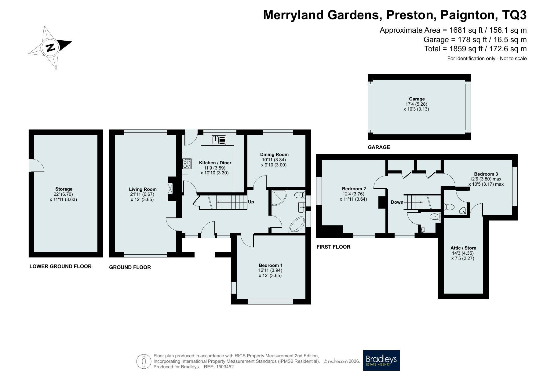 6 Merryland Gardens, Preston Paignton Devon, Devon floorplan