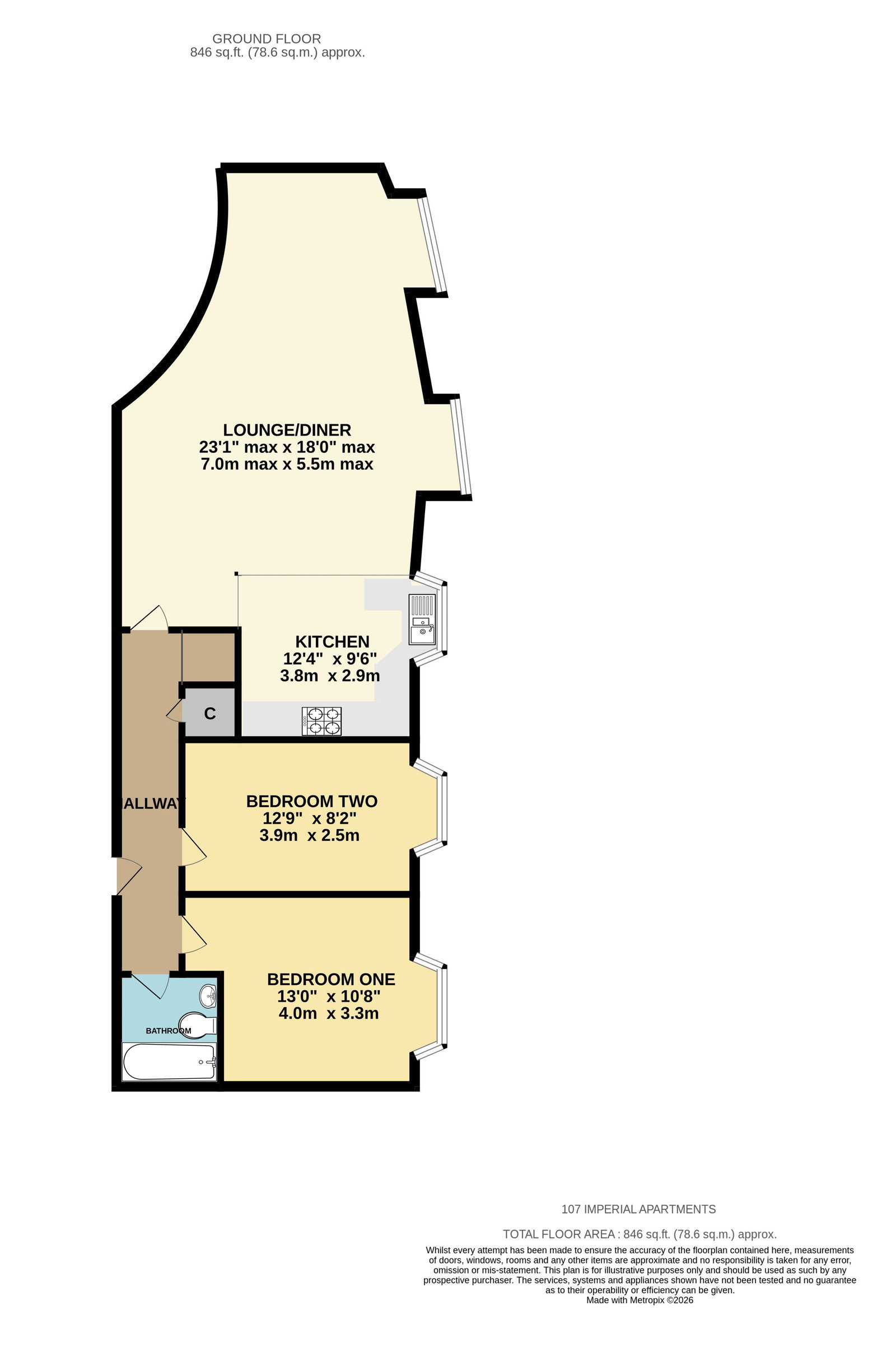 Imperial Apartments,107, South Western House, Southampton floorplan
