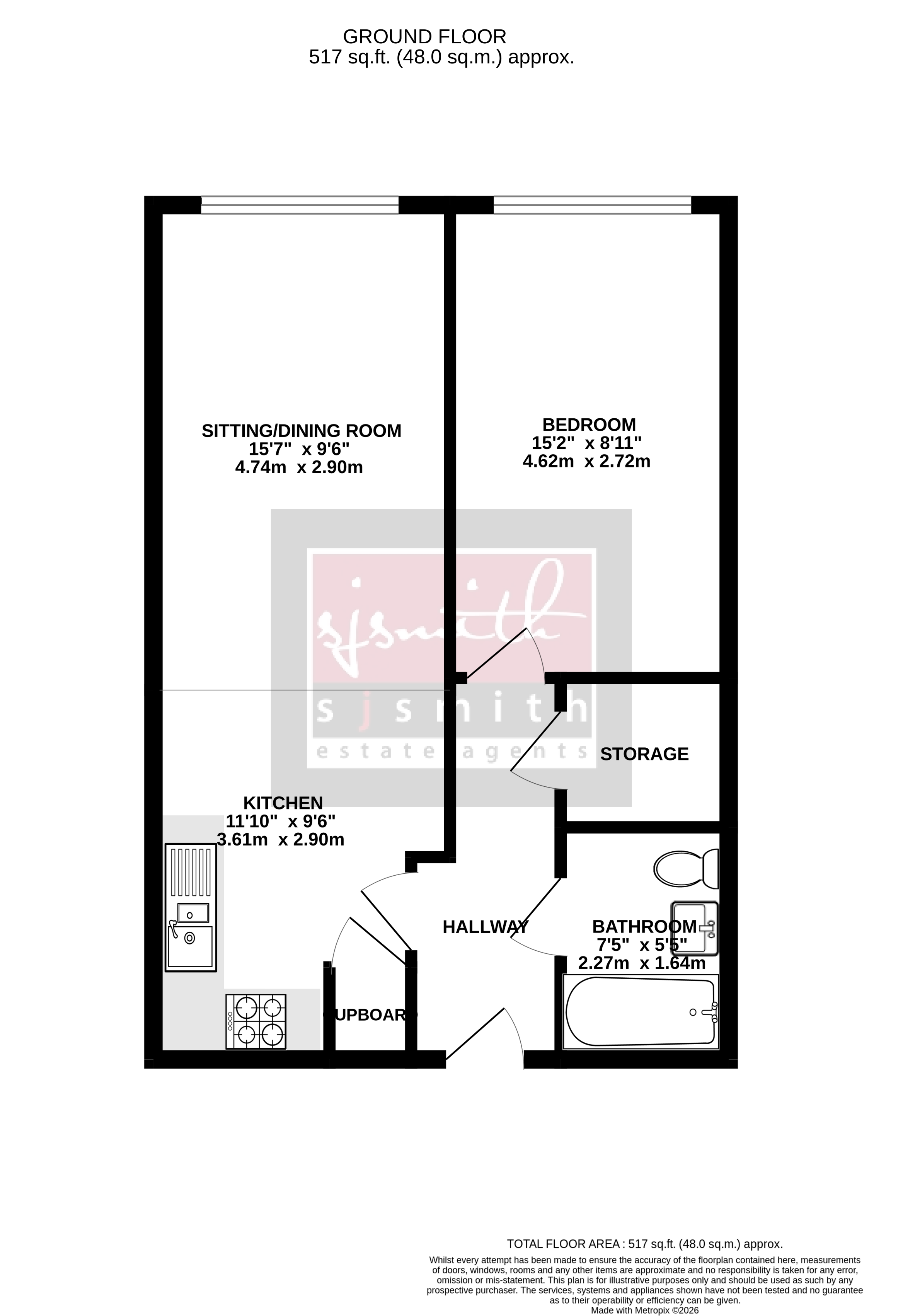 Flat 6 Lakeside East, Lakeside Close, Staines-upon-Thames floorplan