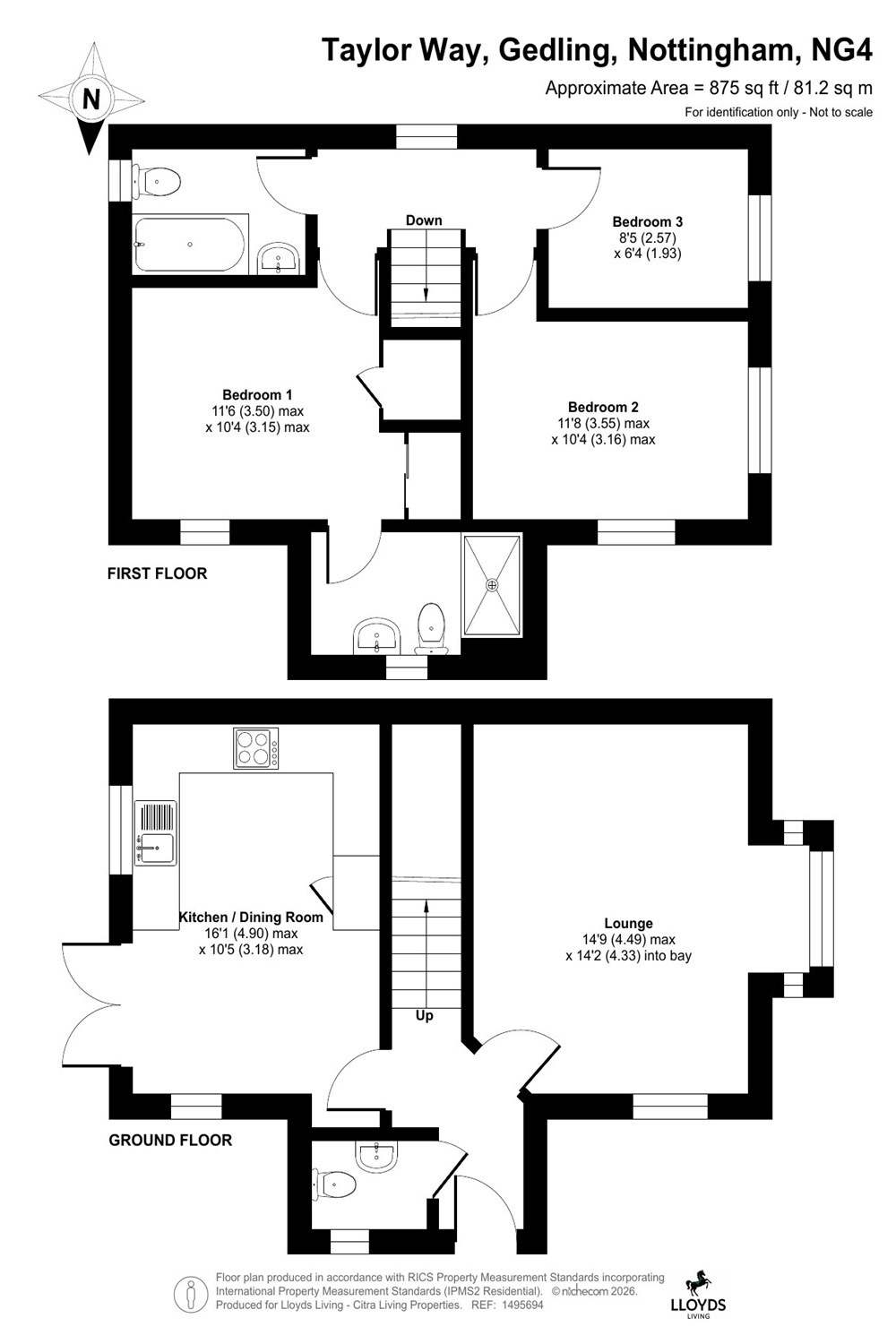 14, Guy Drive, Gedling, Nottingham floorplan