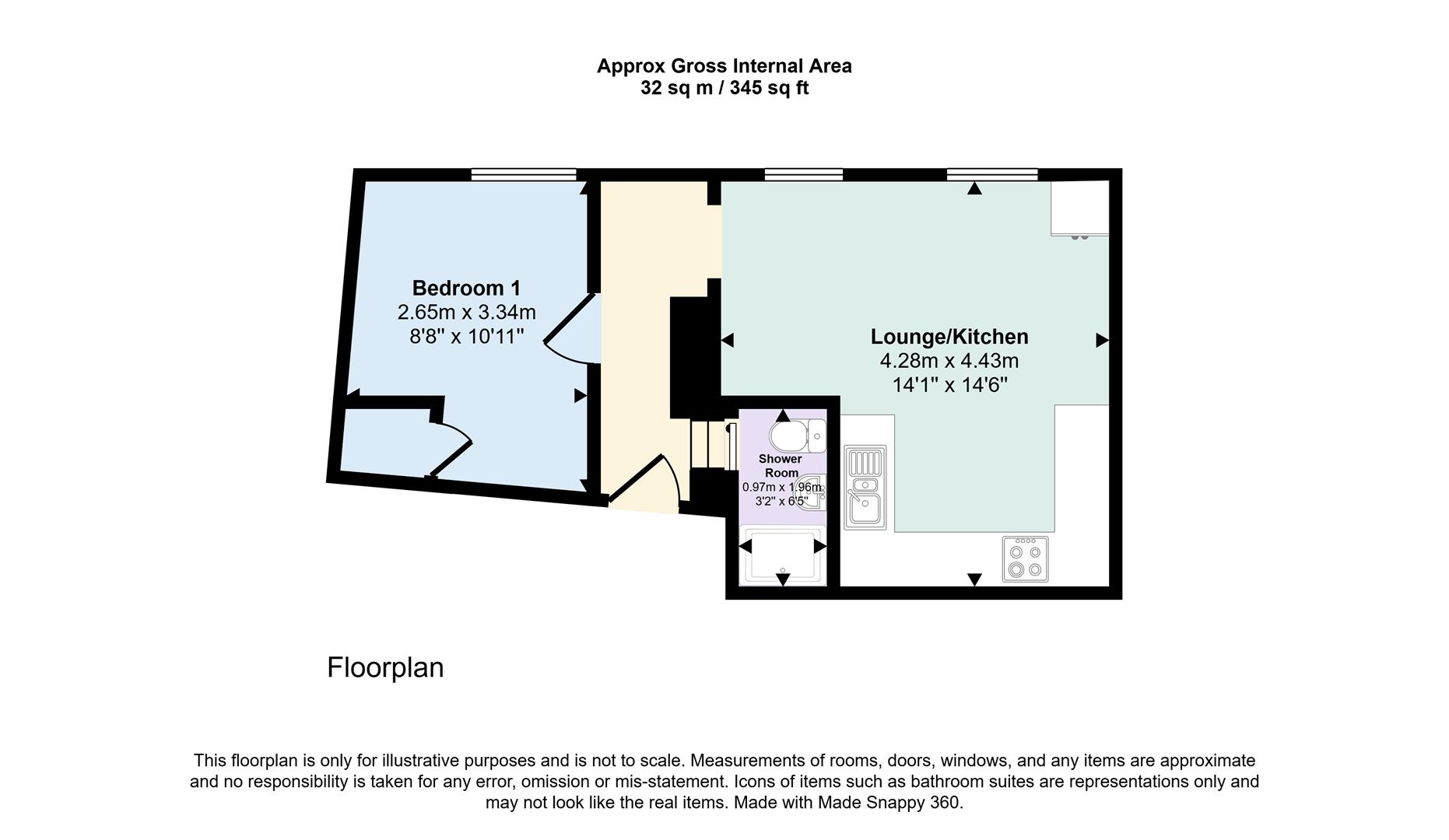 Flat 6, 24 St. Johns, Worcester floorplan