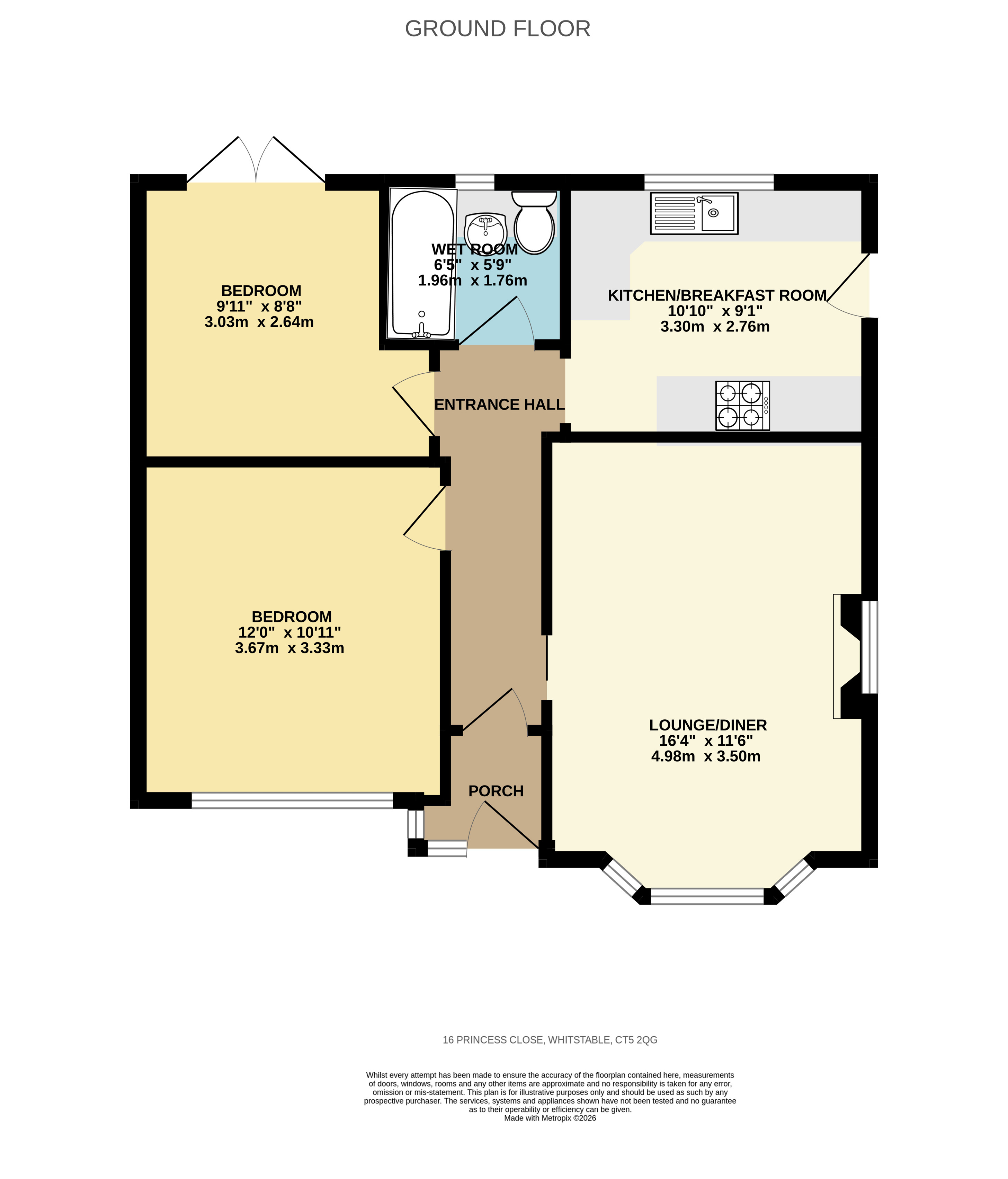 16, Princess Close, Whitstable floorplan