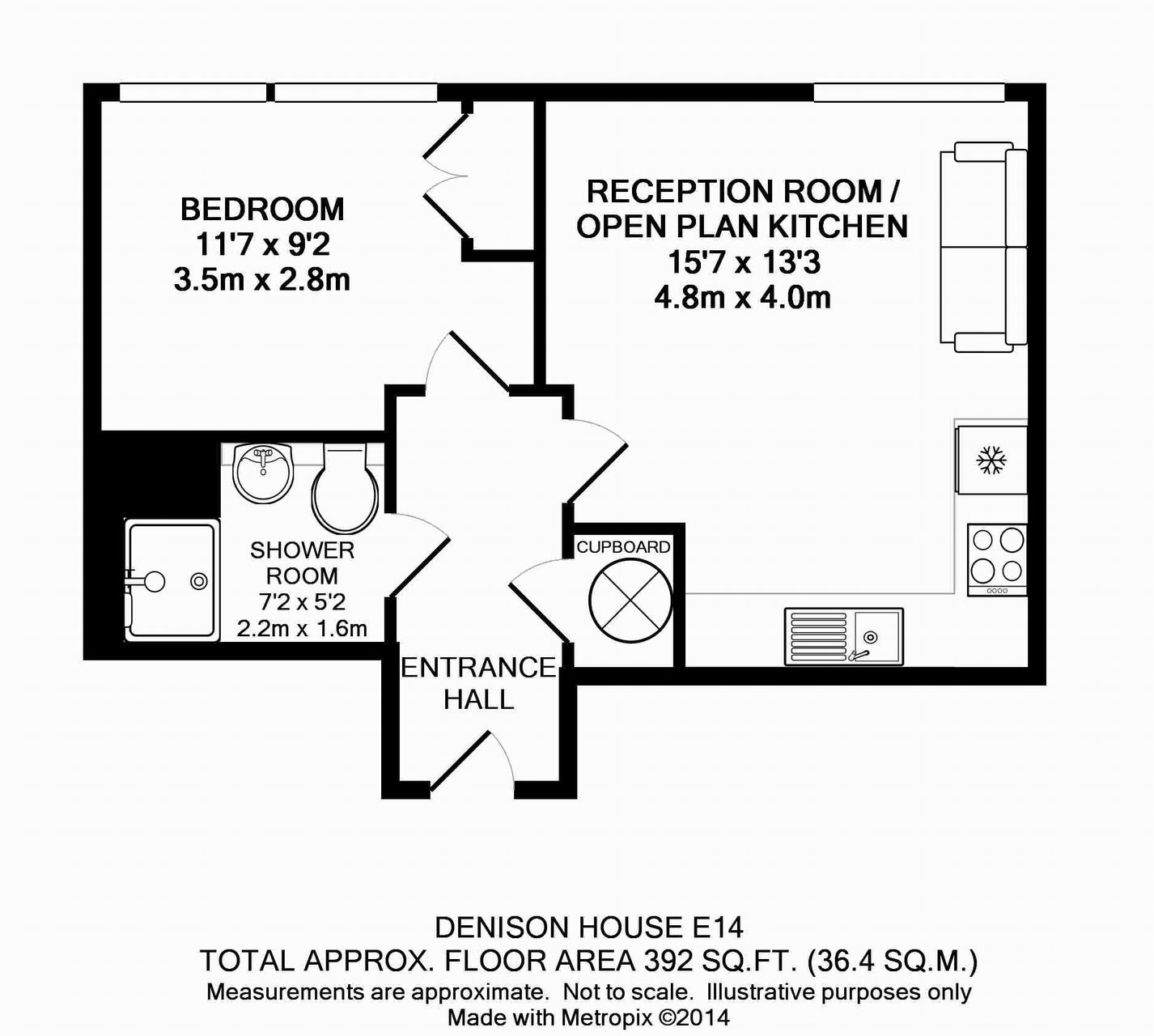 1 Bedrooms Flat to rent in Denison House, Lanterns Court, London E14