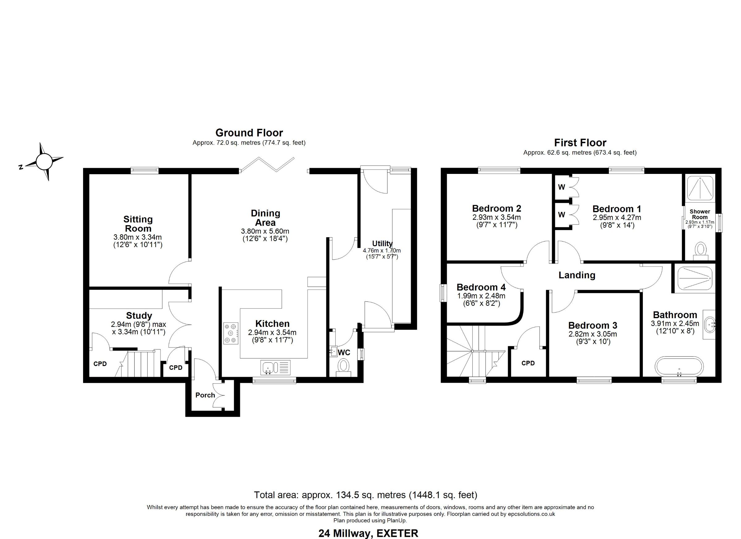 24 Millway, Exeter floorplan