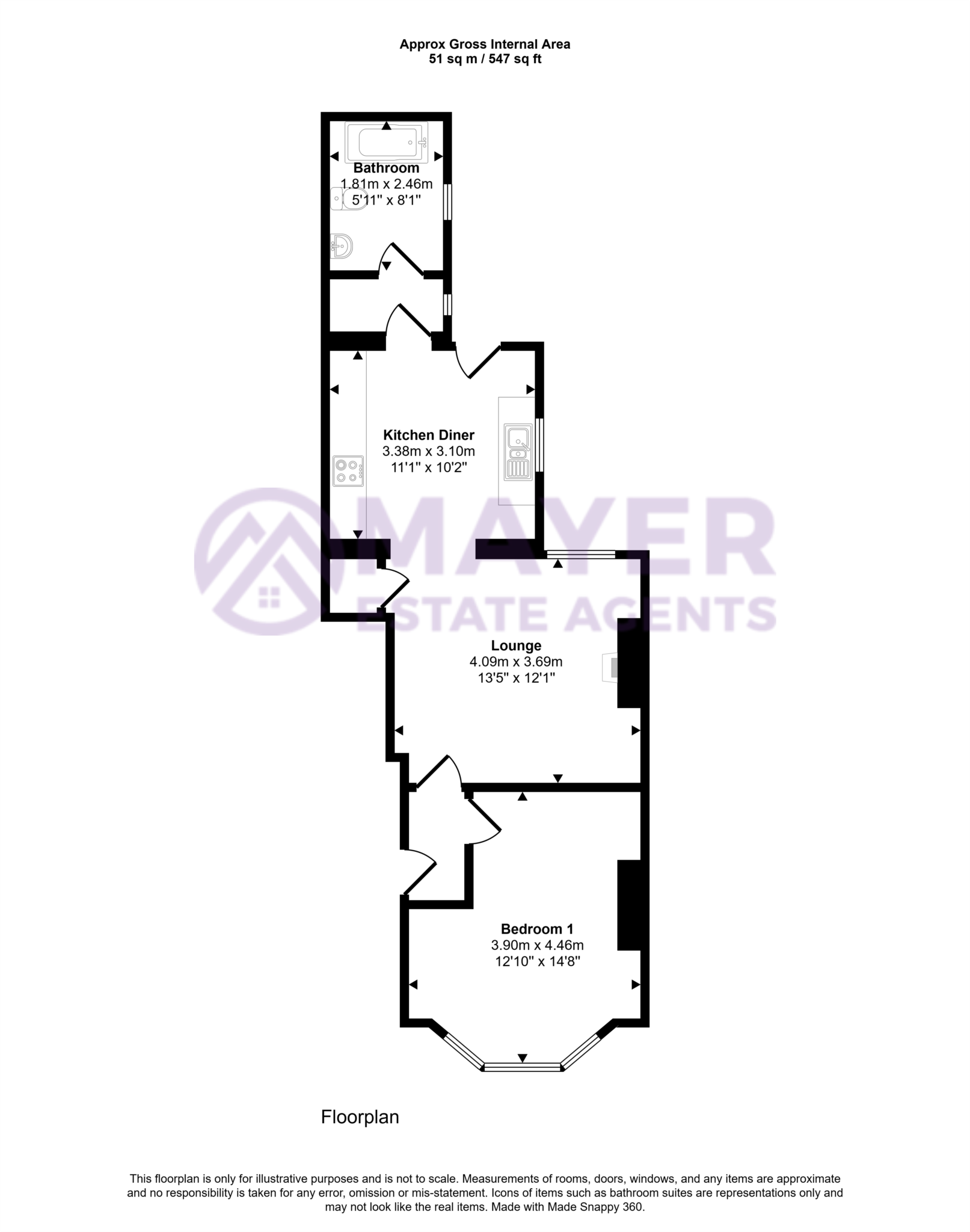 Flat 1, Pennycross Park Road, Plymouth floorplan