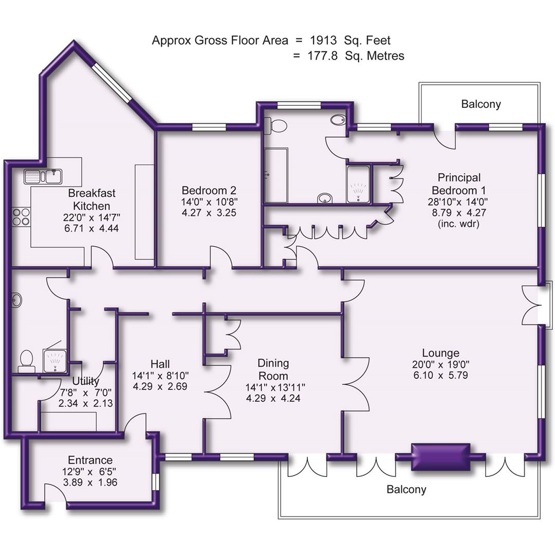 Apartment 7, Marloes, Park Road, Bowdon floorplan