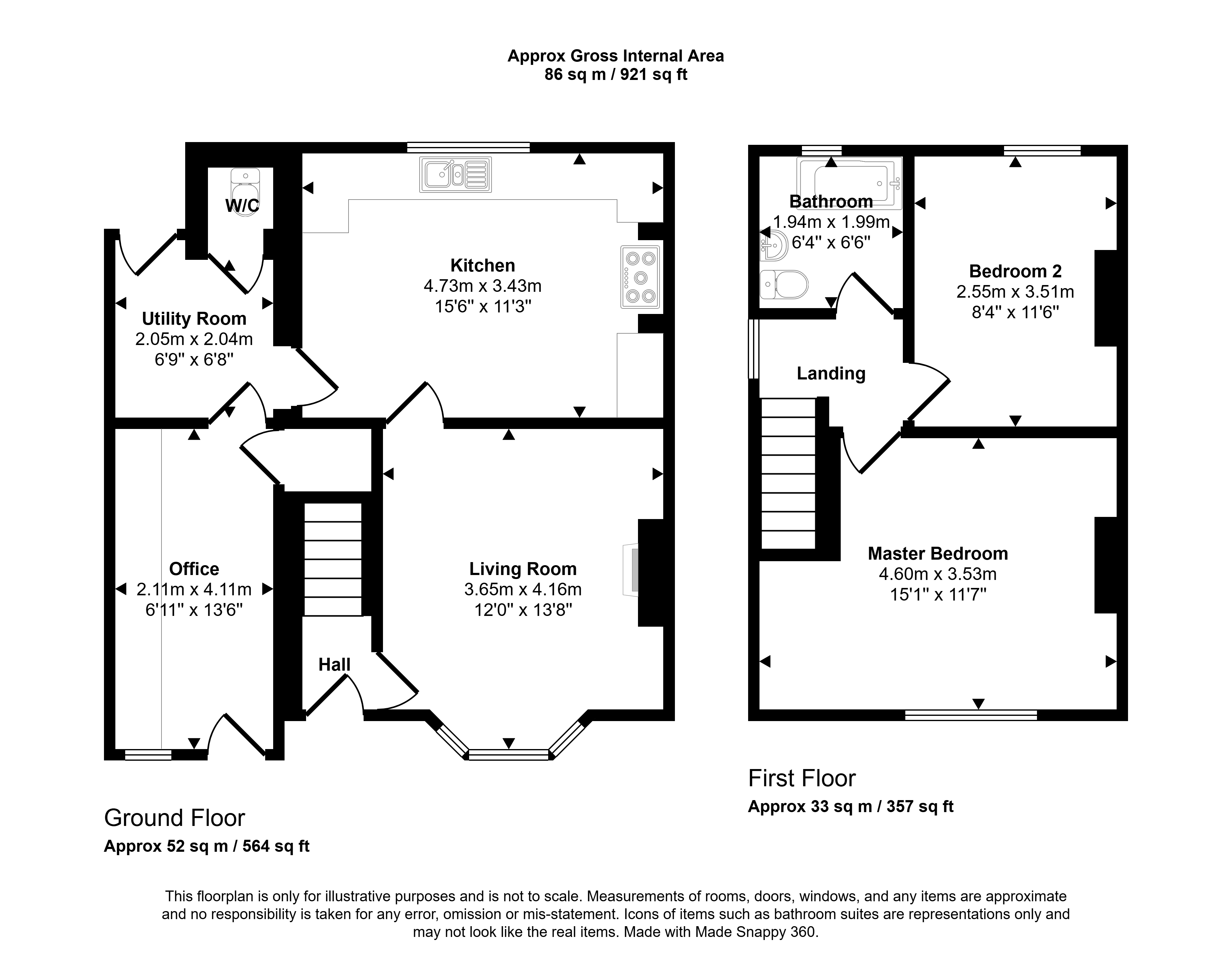 18 Starbeck, Hookergate Lane, Rowlands Gill floorplan