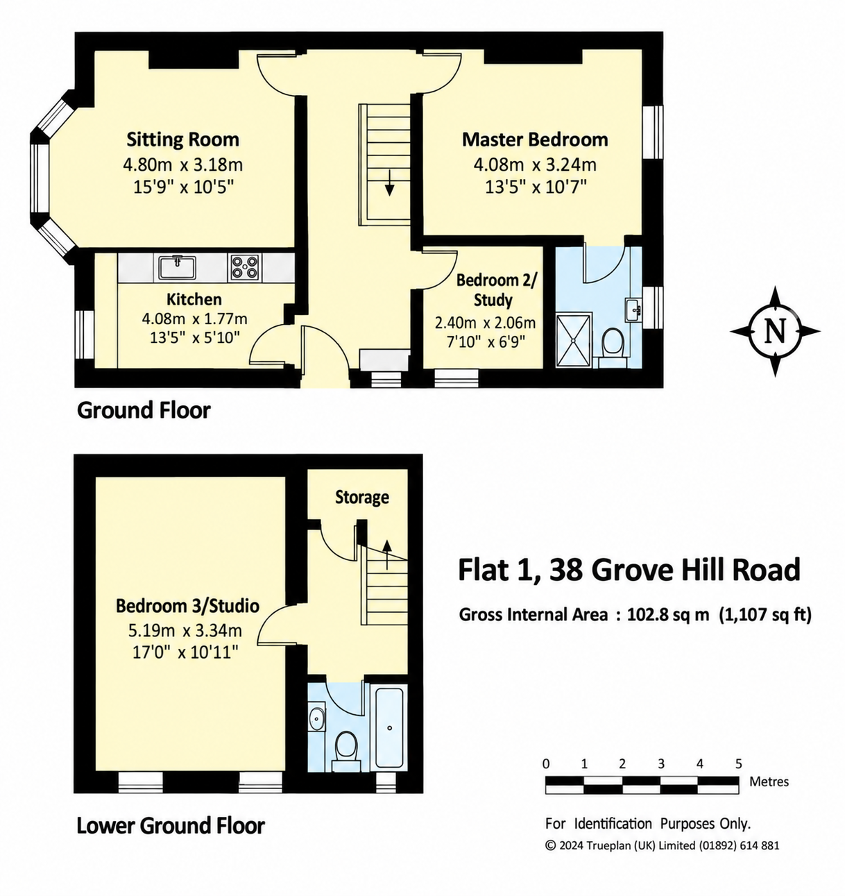 Flat 1, 38, Grove Hill Road, Tunbridge Wells floorplan