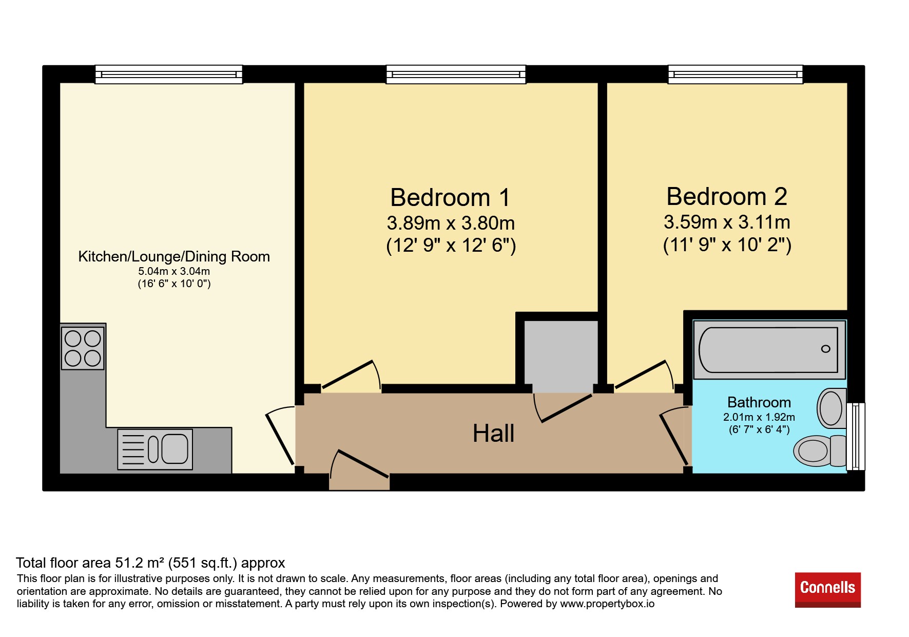 Flat 59, Skyline House, Swingate, Stevenage floorplan