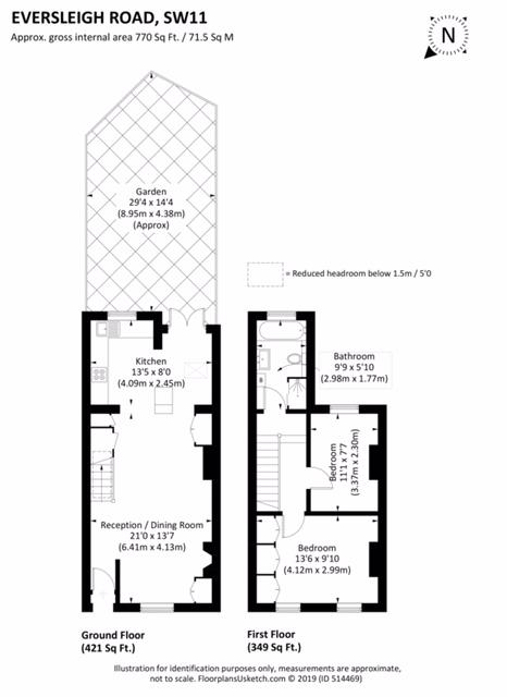 2 Bedrooms  to rent in Eversleigh Road, London SW11