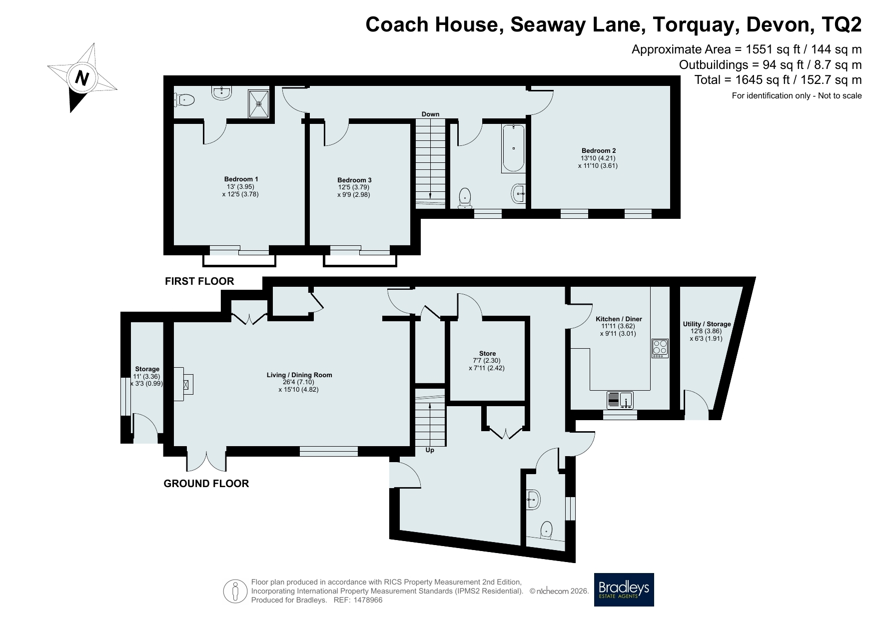 Coach House Seaway Lane, Torquay Devon, Devon floorplan