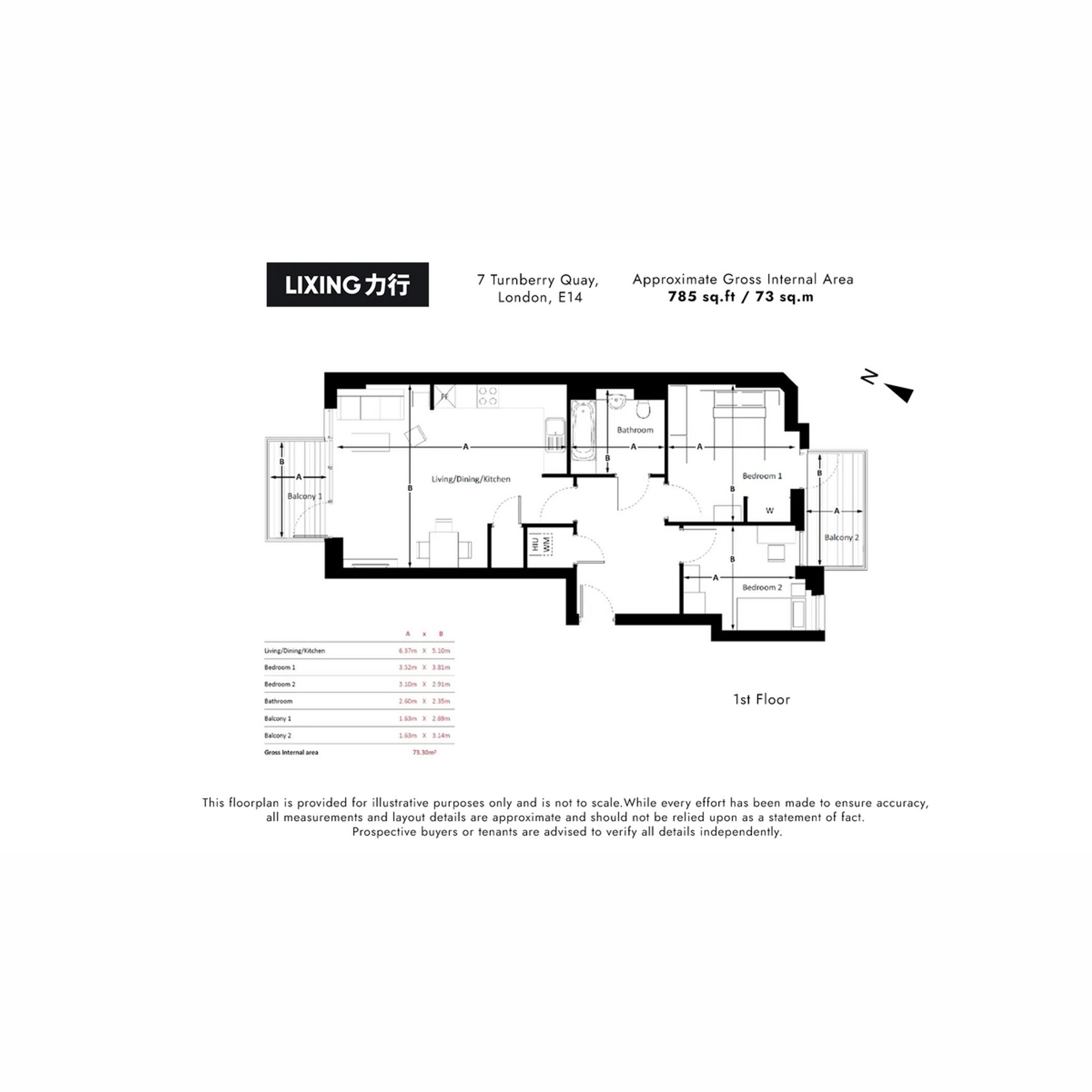 105 Turnberry Quay, London floorplan