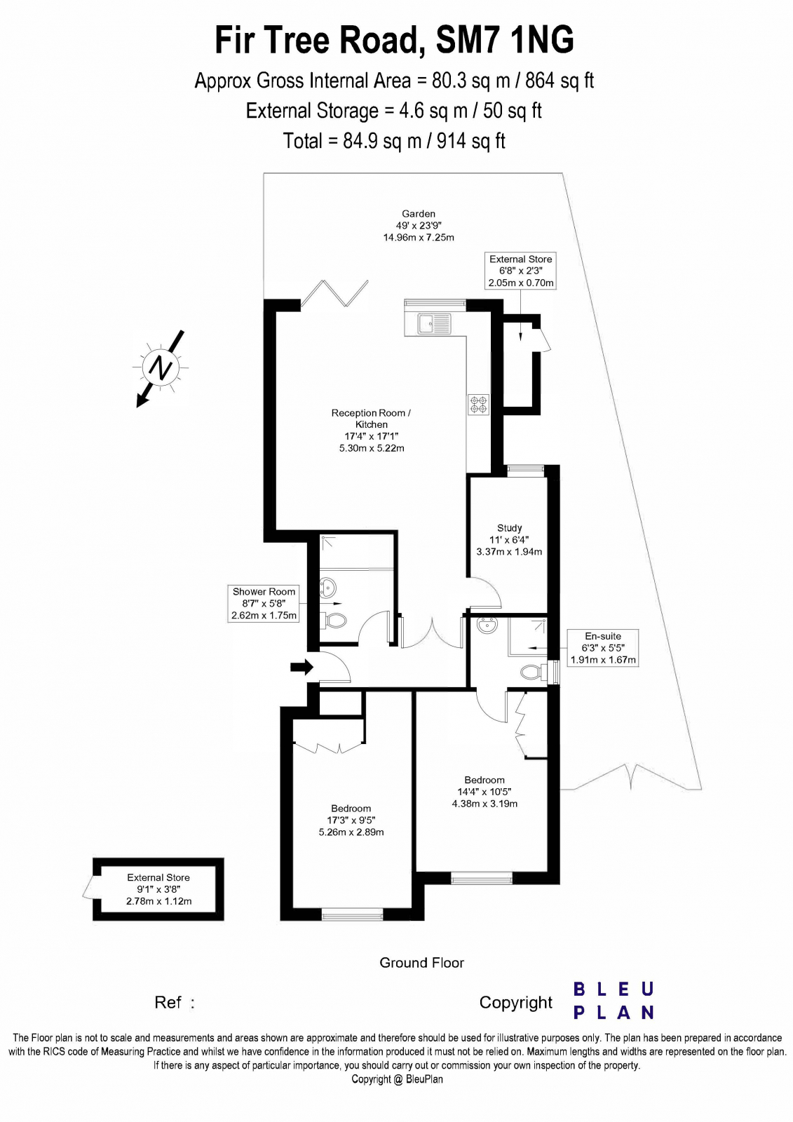 Flat 2, 38 Fir Tree Road, Ewell floorplan