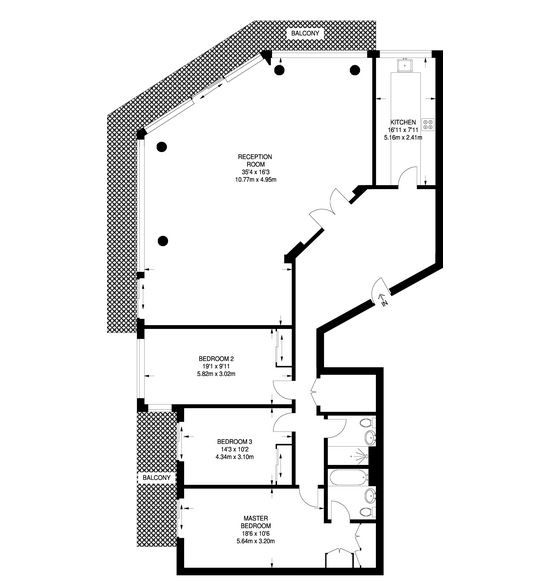 3 Bedrooms Flat to rent in Boardwalk Place, London E14