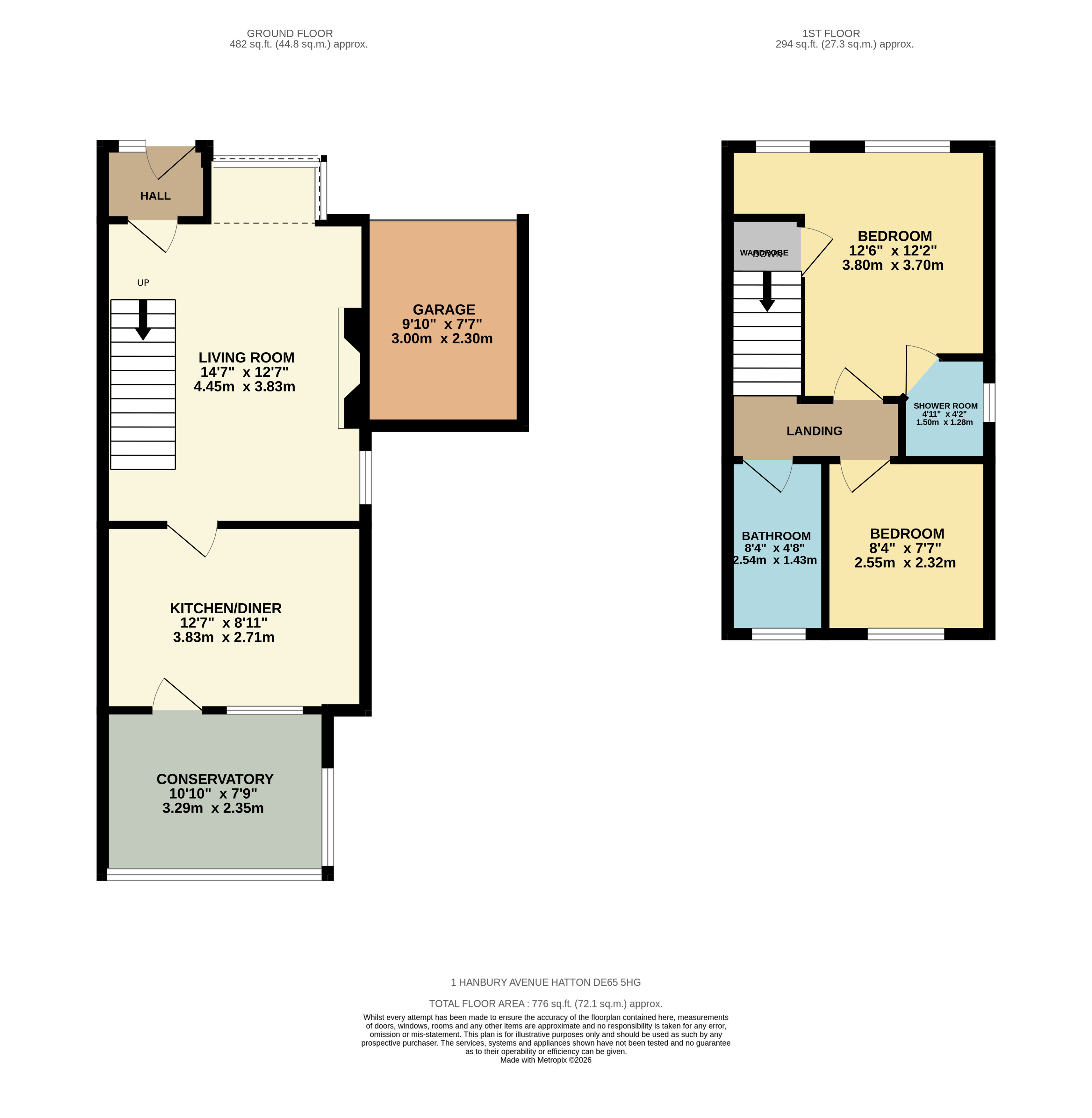 1, Hanbury Avenue, Hatton, Derby floorplan