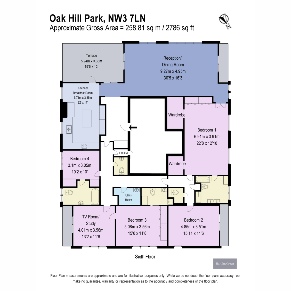 Flat 1, Oak Hill Lodge, Oak Hill Park, London floorplan