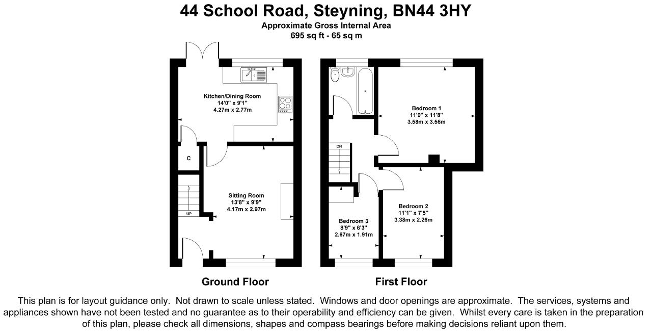 44, School Road, Upper Beeding floorplan