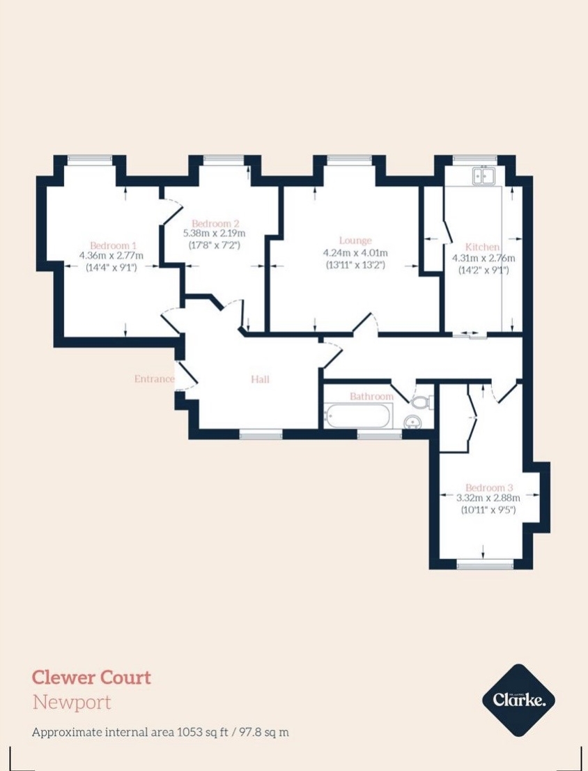 4, Clewer Court, Newport floorplan