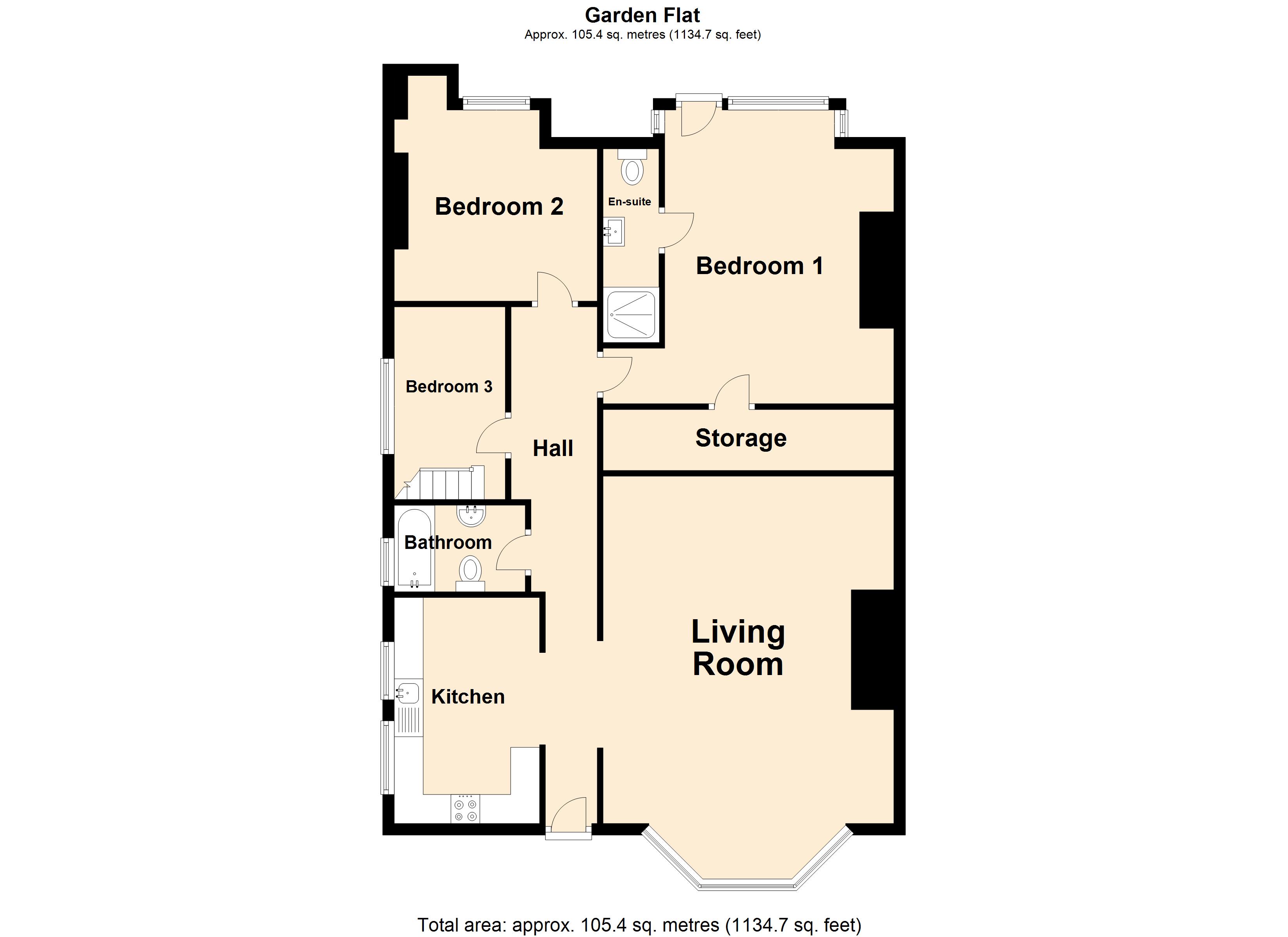 Garden Flat, 12, Earls Avenue, Kent floorplan