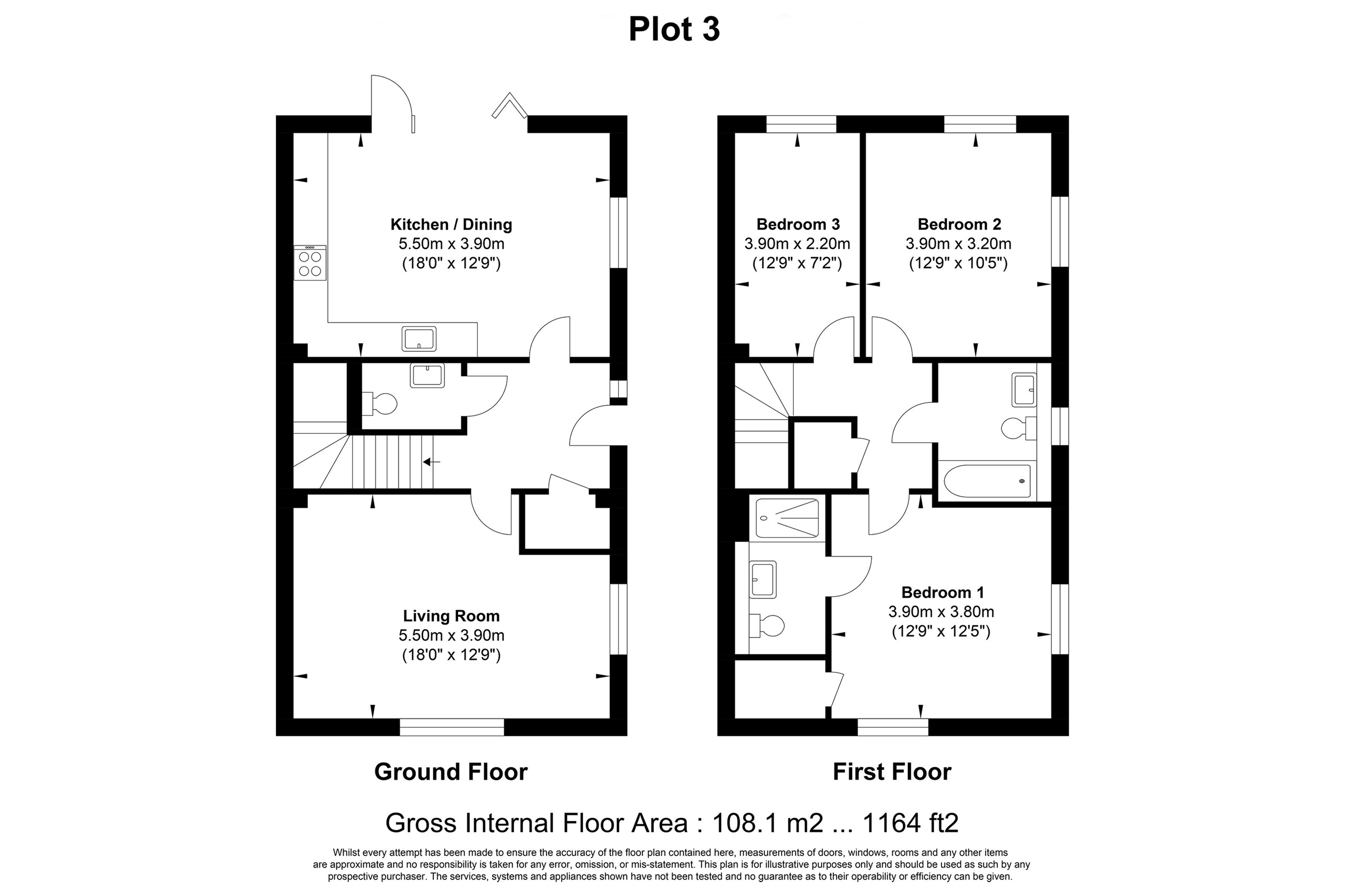 Plot 3, The Meadows At Hillside, Lewes floorplan