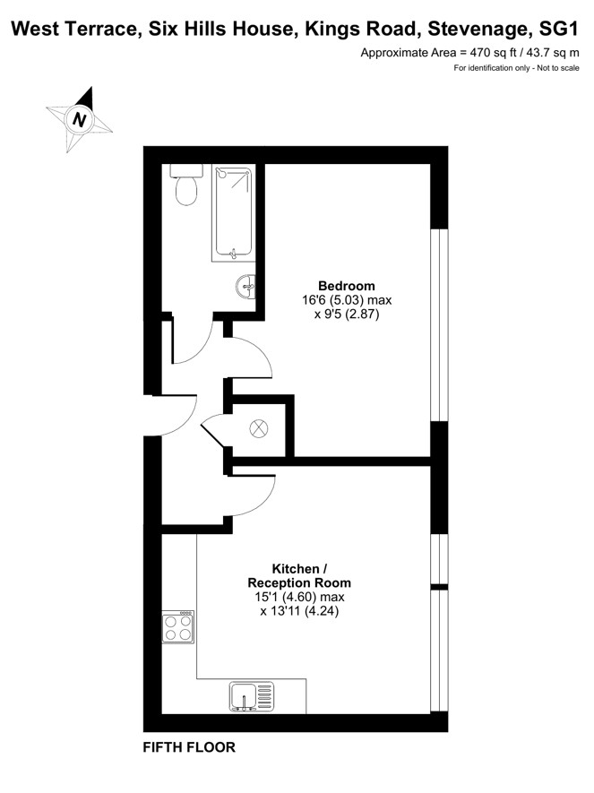 Flat 506s, Six Hills House West Terrace, Kings Road, Stevenage floorplan