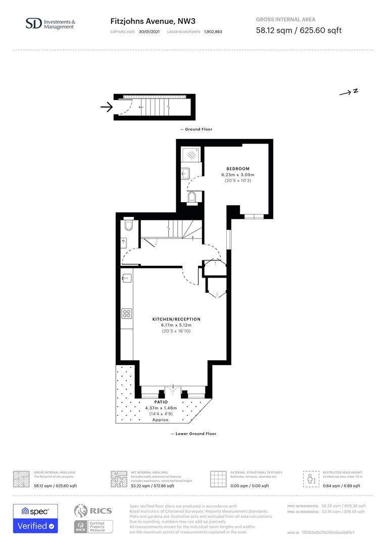Flat 4 51, Fitzjohns Avenue, Hampstead floorplan
