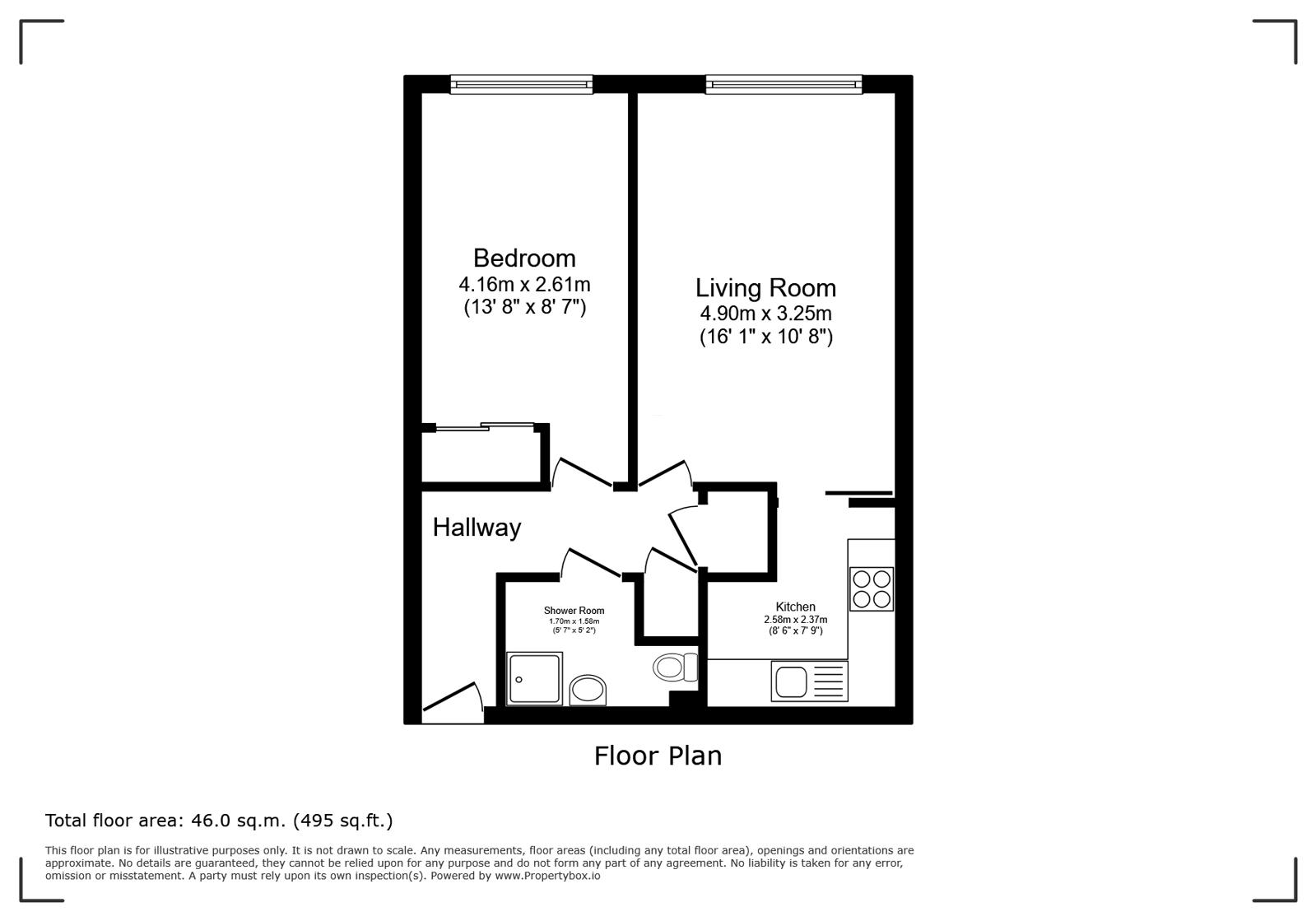 Flat 14, Magnolia Court,, Headley Road East, Reading floorplan