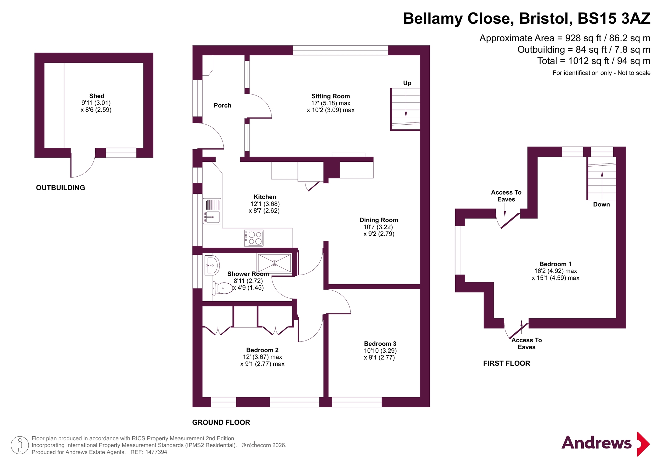 5, Bellamy Close, Bristol floorplan