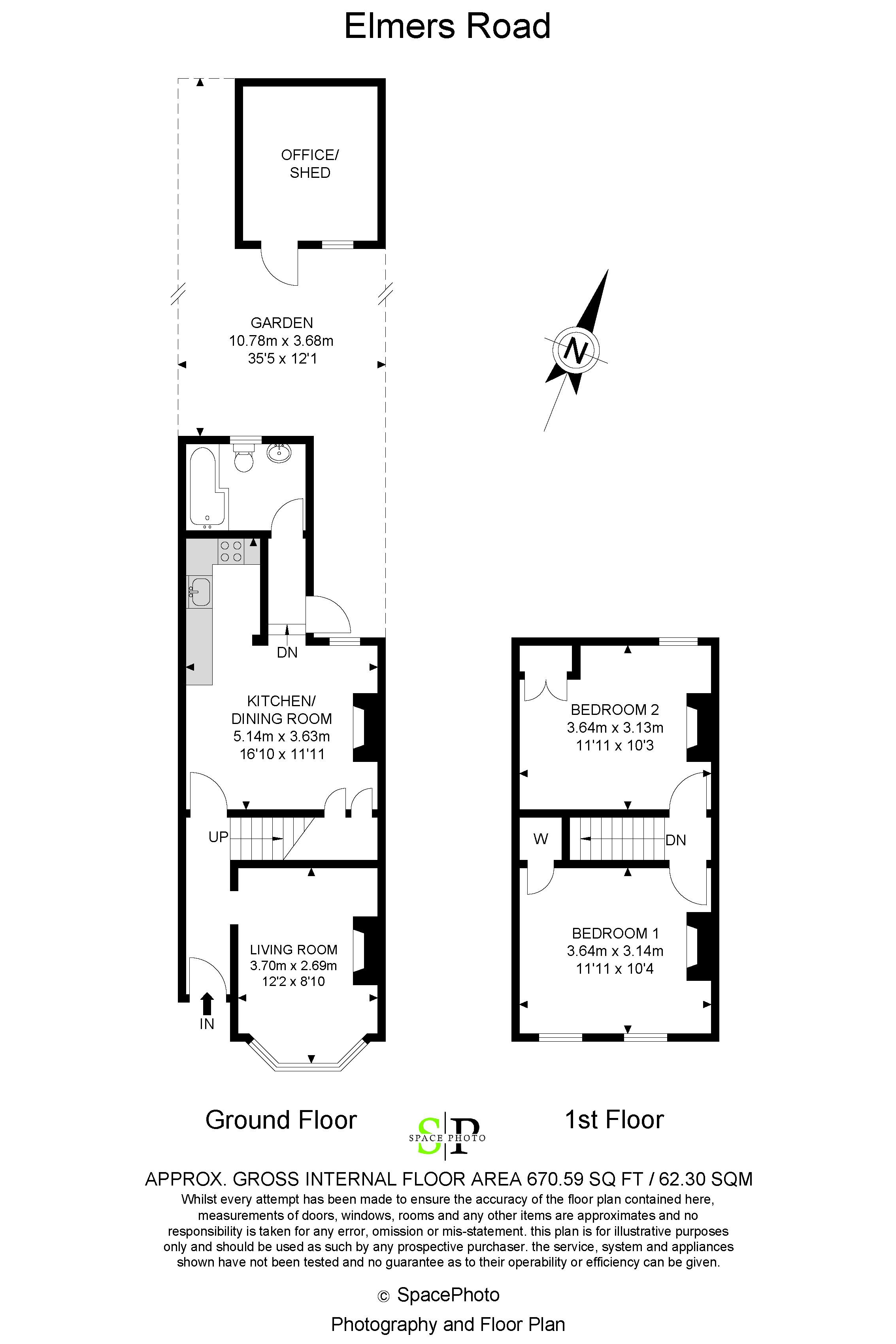 2 Bedrooms Terraced house for sale in Elmers Road, Woodside, Croydon SE25