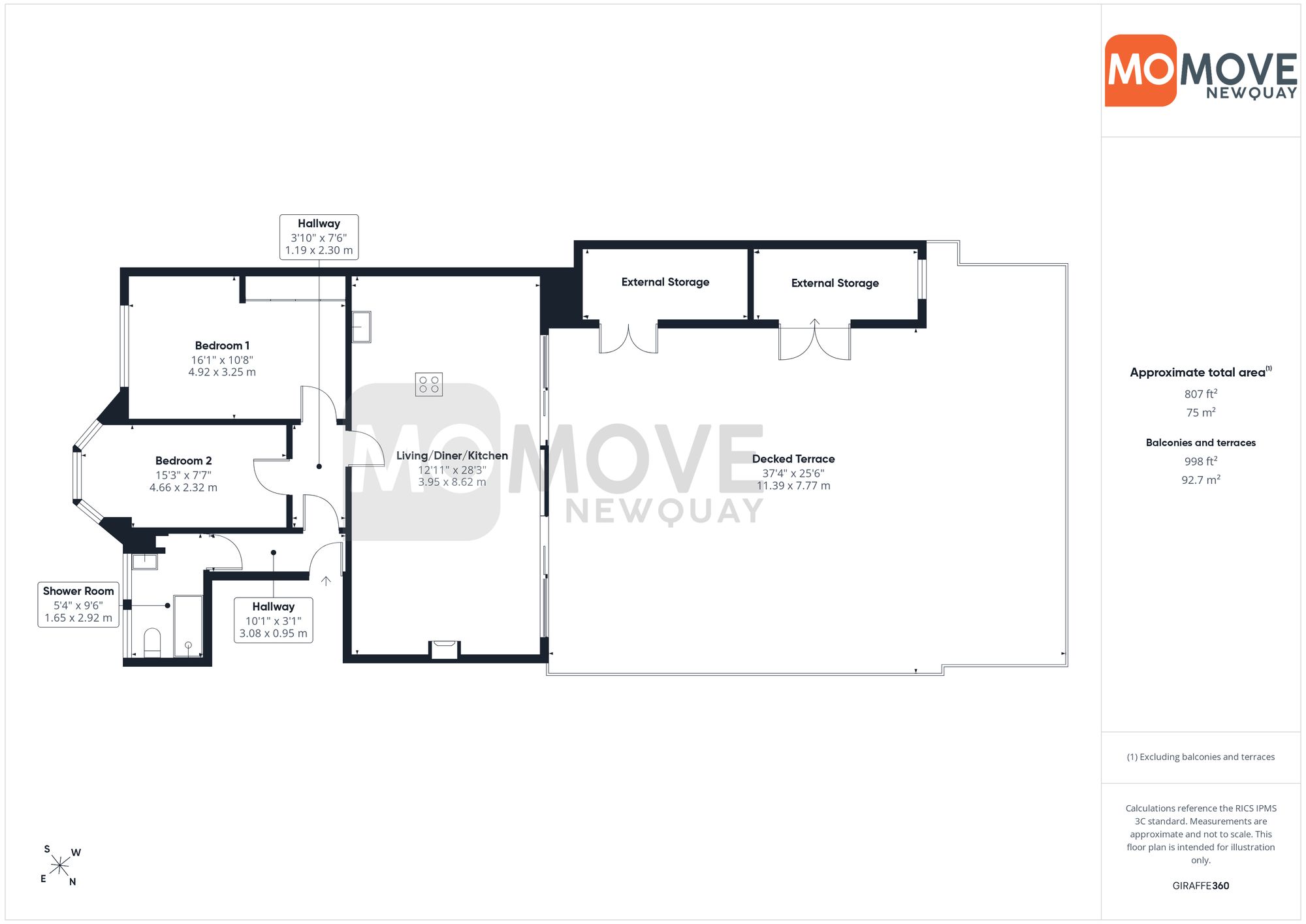 First Floor Flat, 12A Cliff Road, Newquay floorplan
