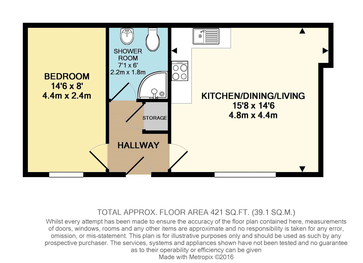 1 Bedrooms Flat to rent in Hampton House, Hampton Terrace, Leeds, West Yorkshire LS9