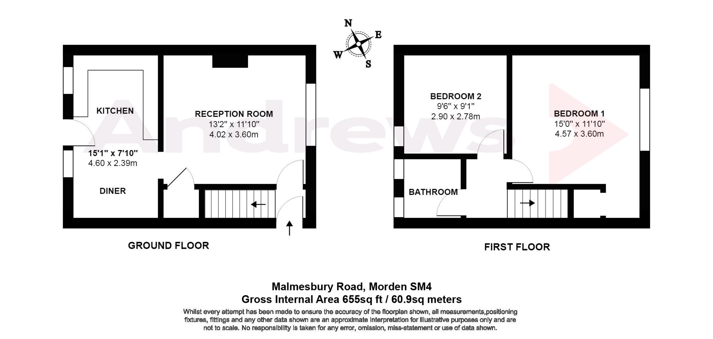 2 Bedrooms End terrace house for sale in Malmesbury Road, Morden, Surrey SM4