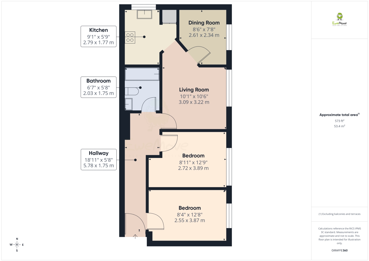 Flat 14, Prudhoe Court, Osbourne Road, Dartford floorplan
