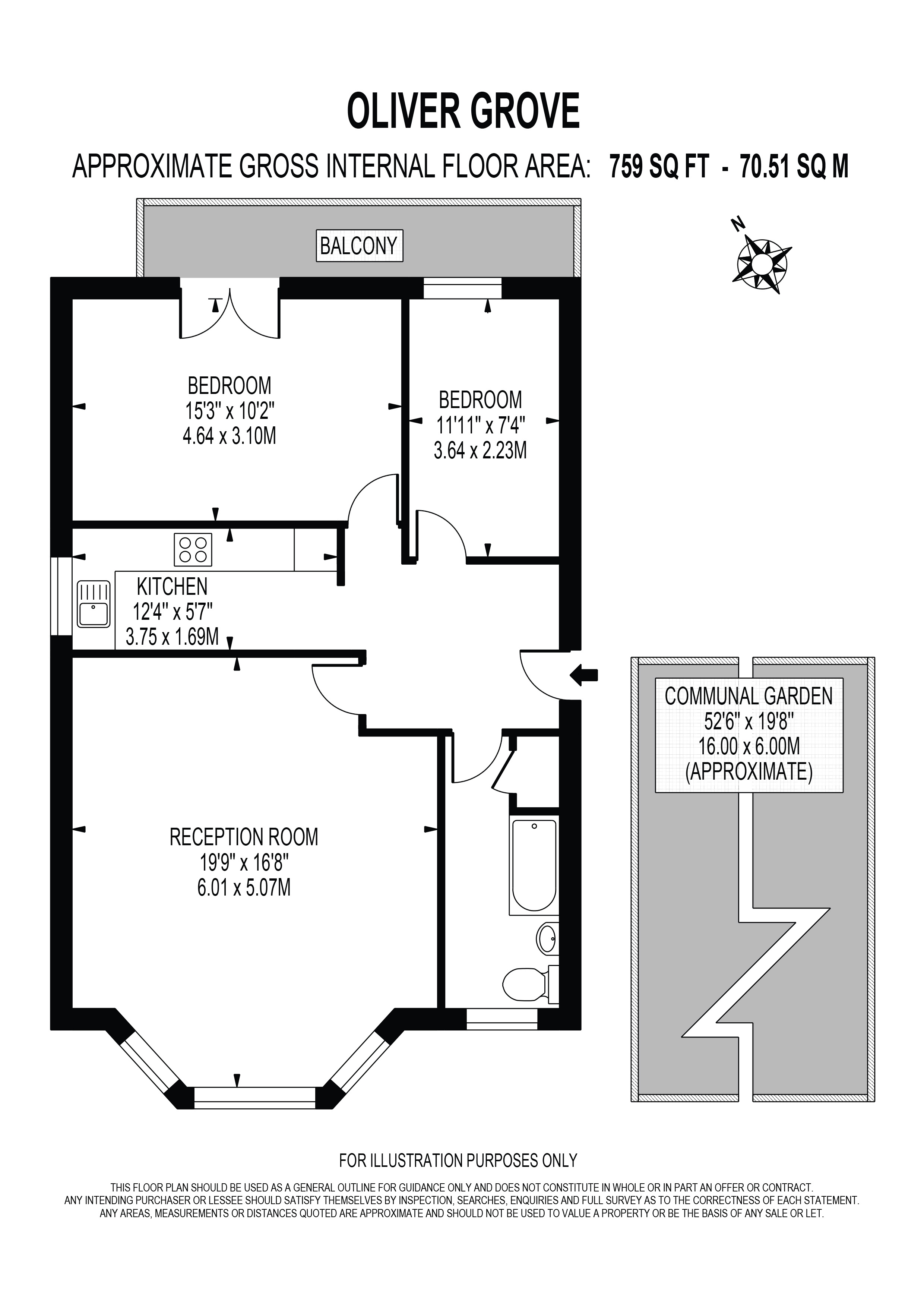 16B, Oliver Grove, London floorplan