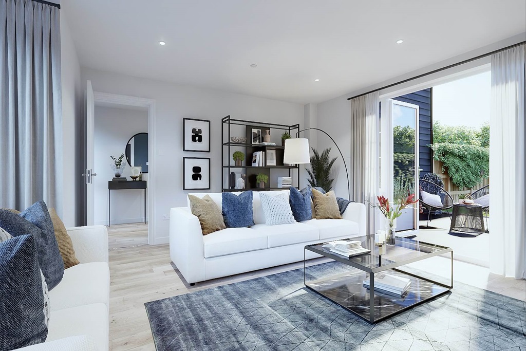 Open The French Doors From The Living Room To Expand The Space