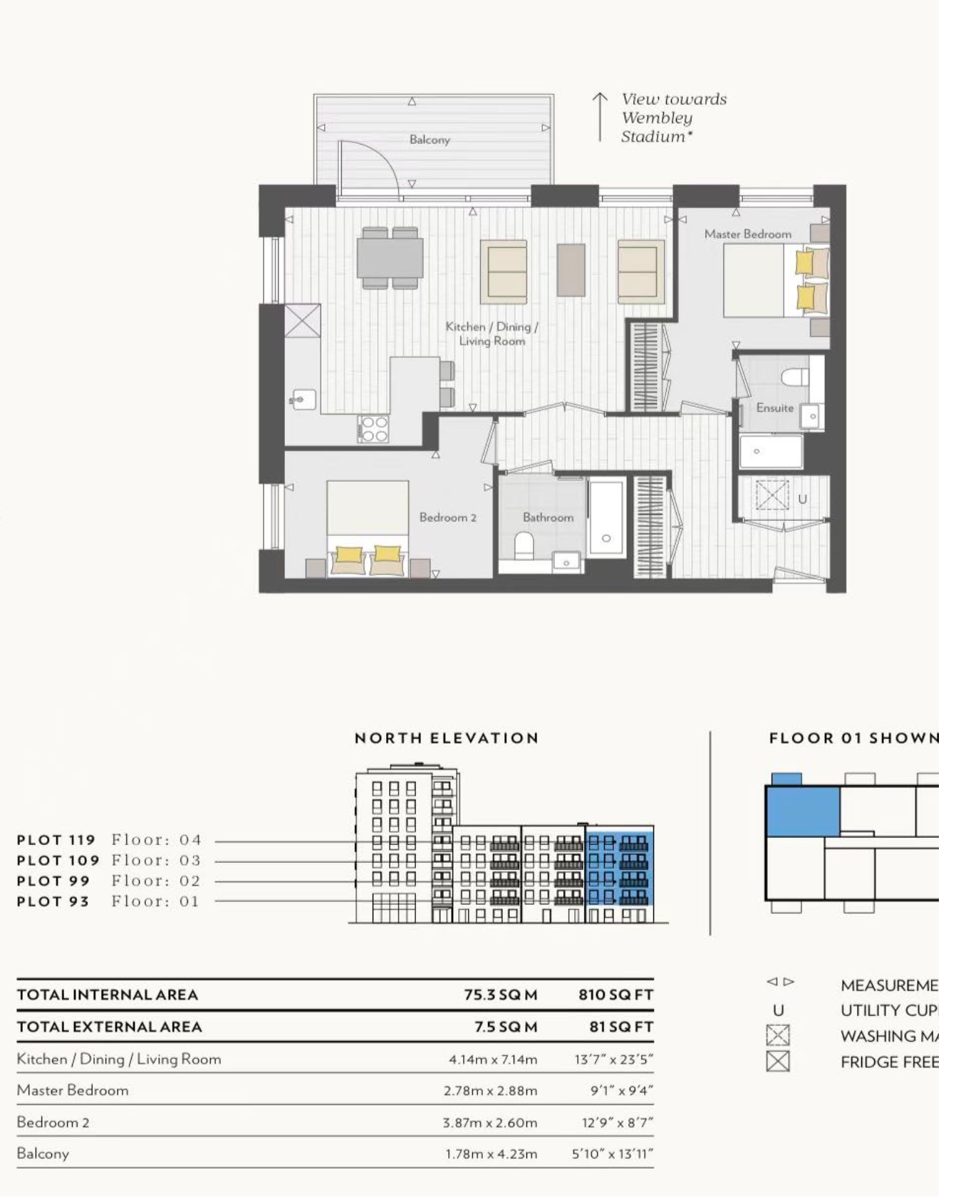 Flat 23, Unison House, Wembley floorplan