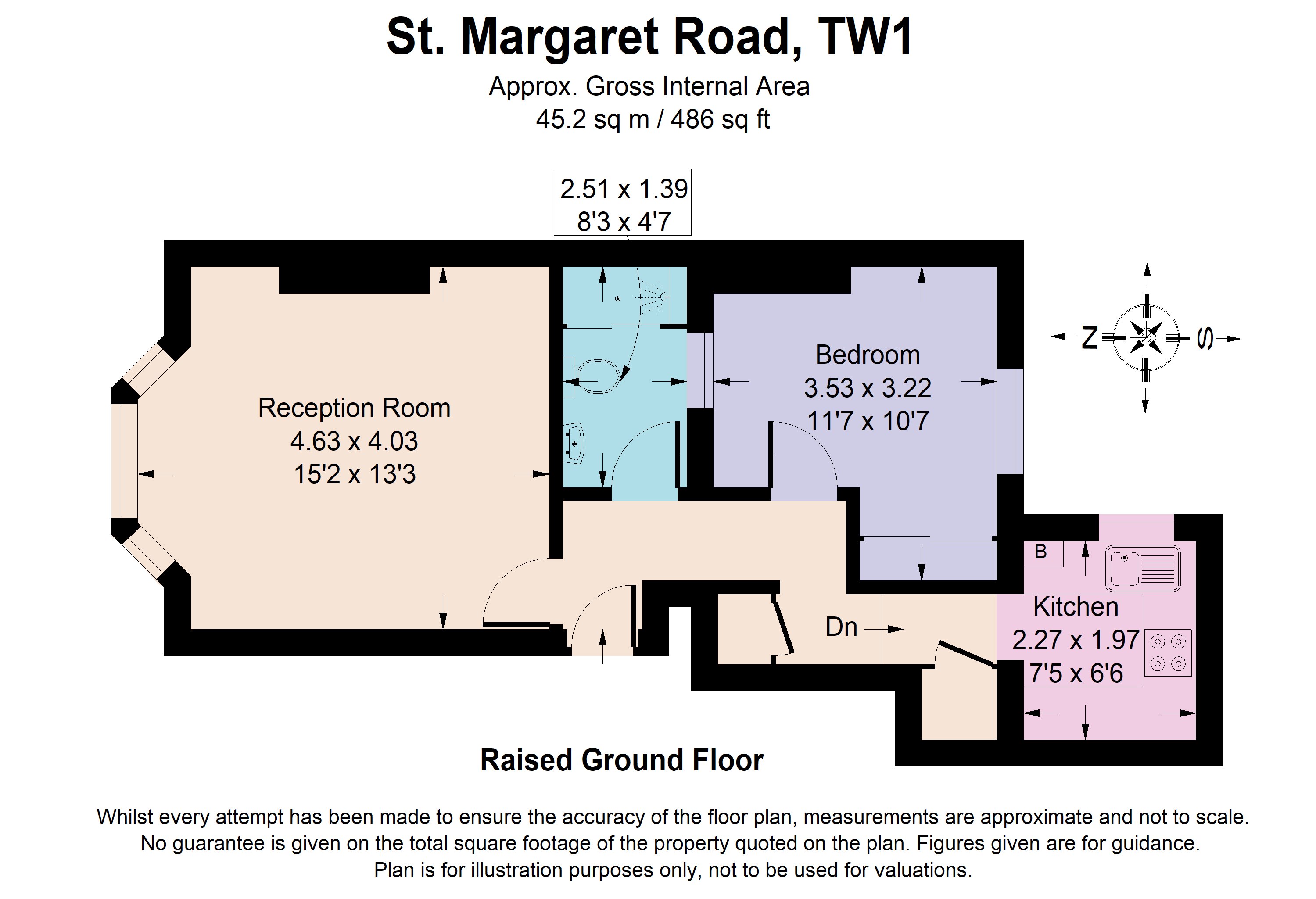 1 Bedrooms Flat to rent in Flat 2, 71 St Margarets Road, St Margarets TW1