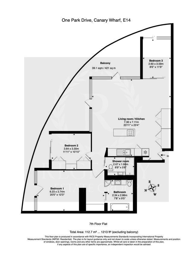 701, One Park Drive, London floorplan