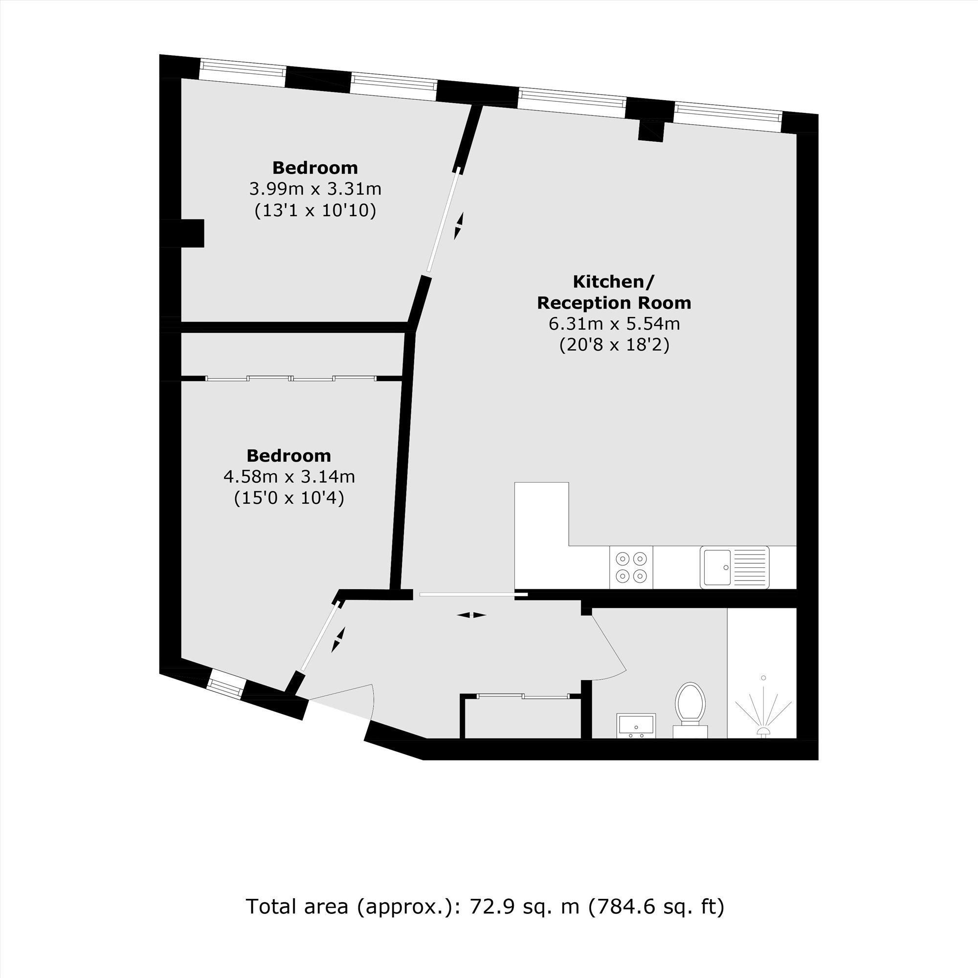 Flat 35, Union Central Building, 84, Kingsland Road, London floorplan