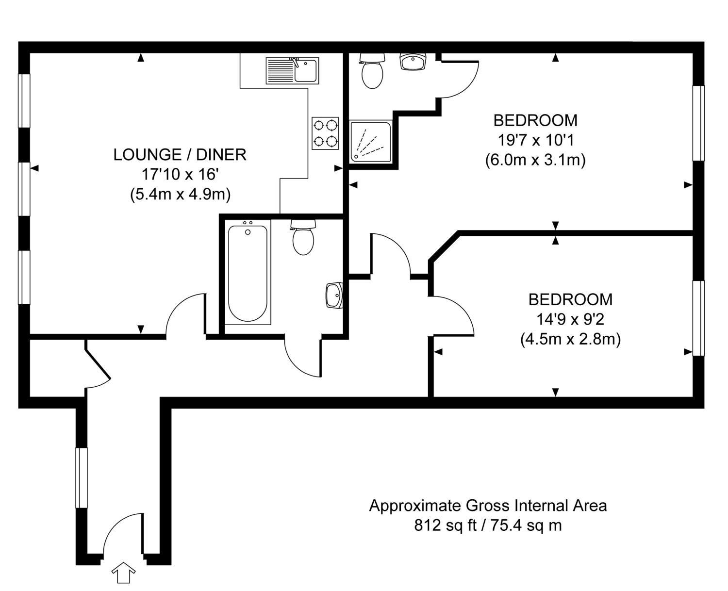 2 Bedrooms Flat to rent in North Road, Woking GU21